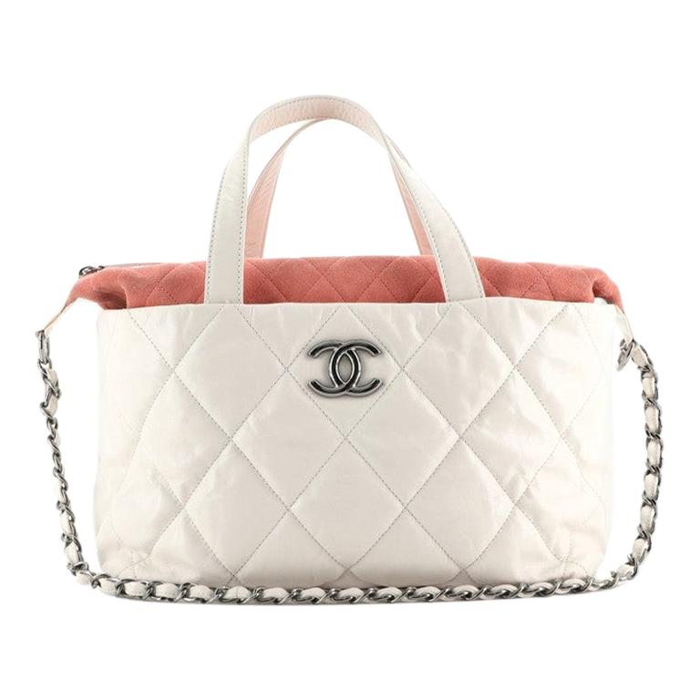 Chanel Portobello Zip Tote Quilted Glazed Calfskin and Suede Small