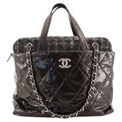 Chanel Portobello Zip Tote Quilted Glazed Calfskin and Tweed