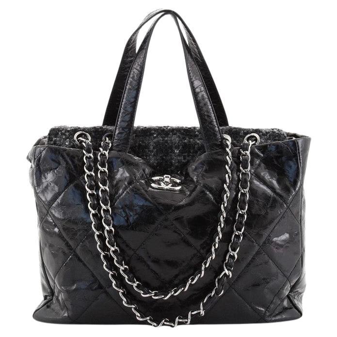 Chanel Portobello Zip Tote Quilted Glazed Calfskin and Tweed