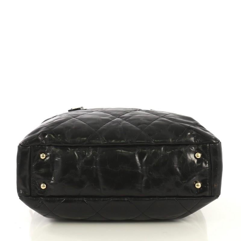 Chanel Portobello Zip Tote Quilted Glazed Calfskin Medium In Good Condition In NY, NY