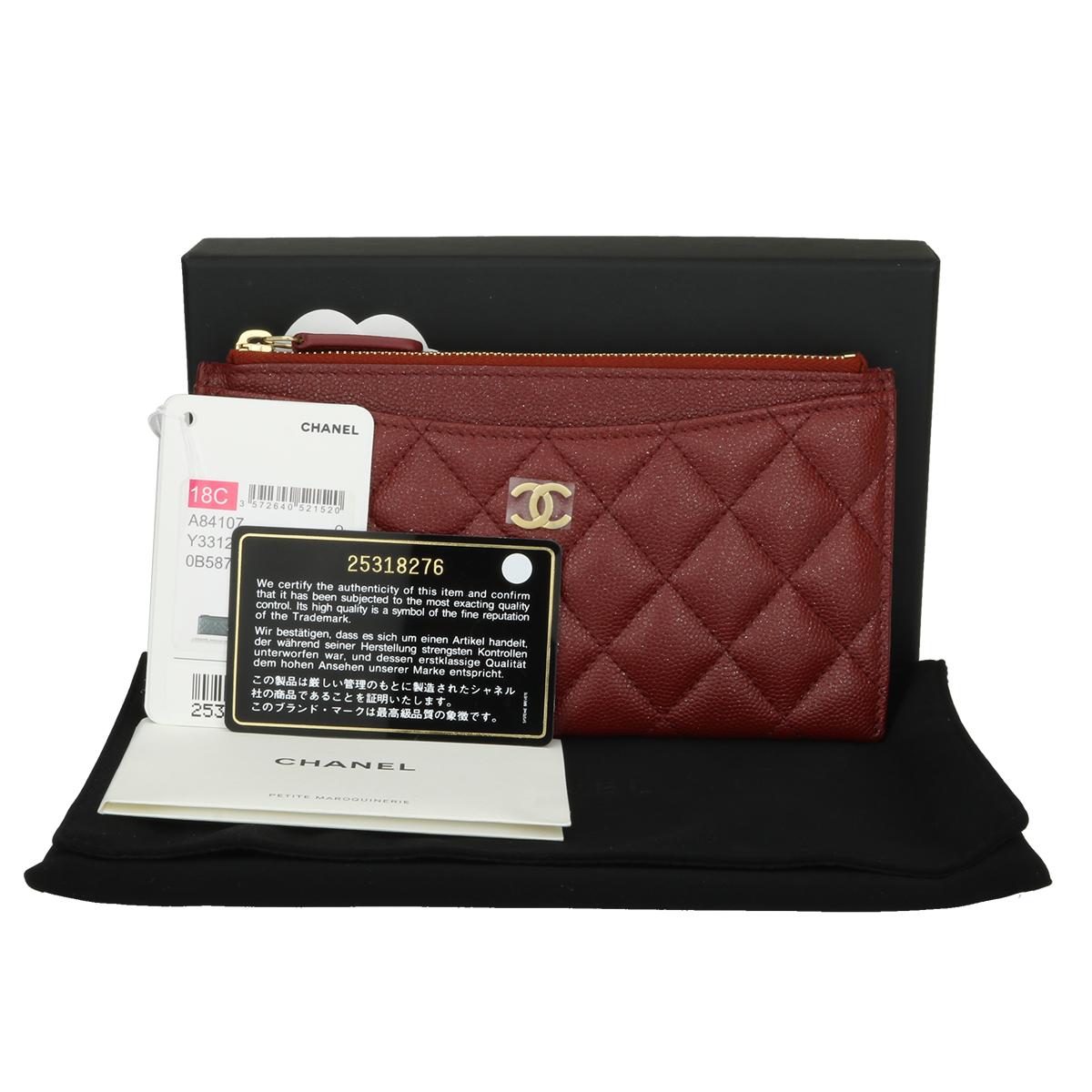 Authentic CHANEL Pouch Burgundy Caviar Iridescent with Brushed Gold Hardware 2018.

This stunning pouch is in Pristine-brand new condition. Extremely difficult to find, and completely sold out everywhere!

Exterior Condition: Brand New

Interior