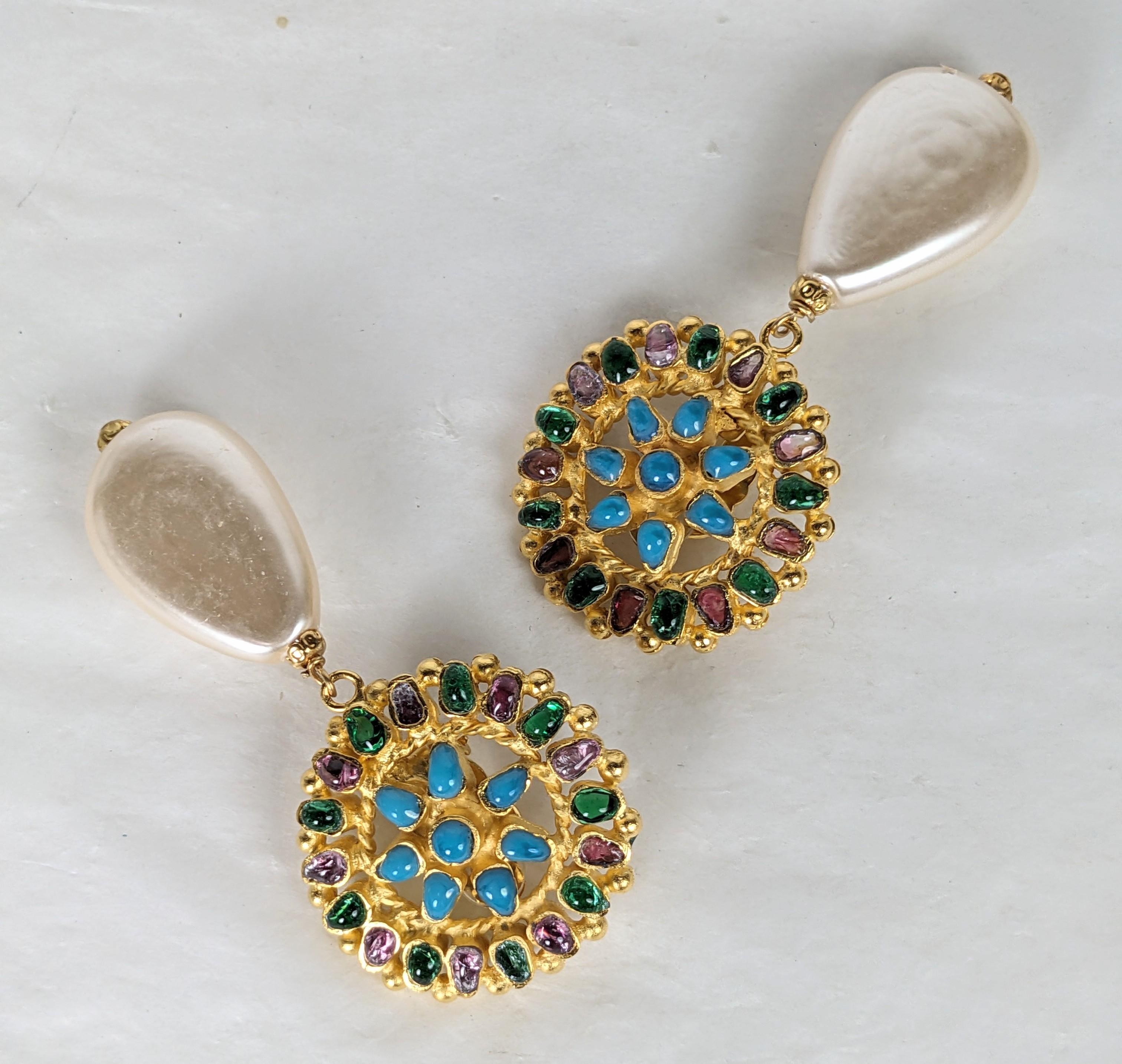 Orecchini in vetro colato Chanel, Collezione Zuni Maison Gripoix for Chanel In condizioni buone in vendita a New York, NY