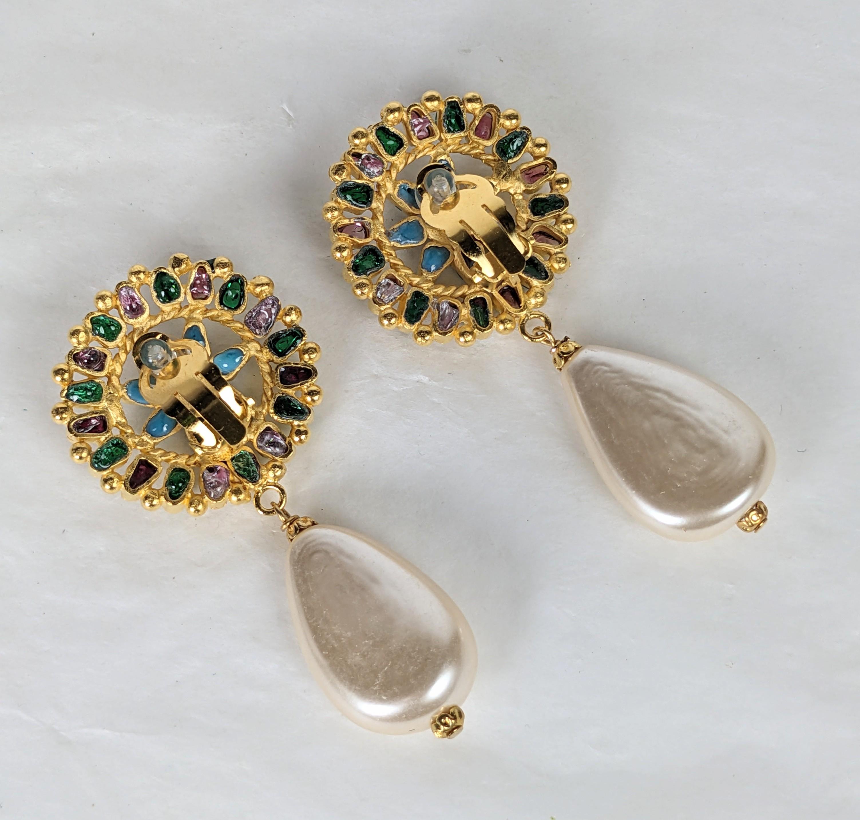 da uomo o donna Orecchini in vetro colato Chanel, Collezione Zuni Maison Gripoix for Chanel in vendita