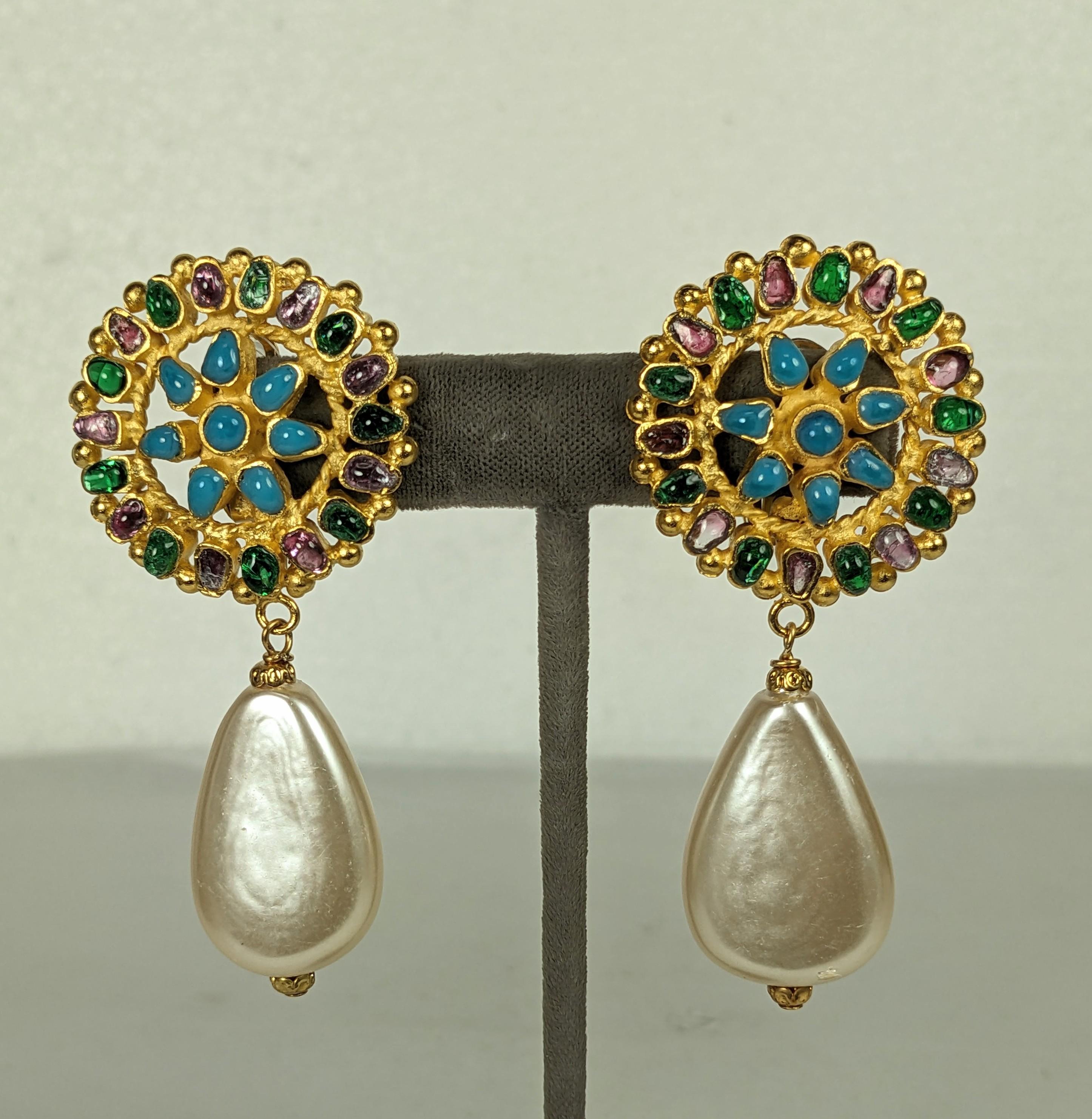 Orecchini in vetro colato Chanel, Collezione Zuni Maison Gripoix for Chanel in vendita 1