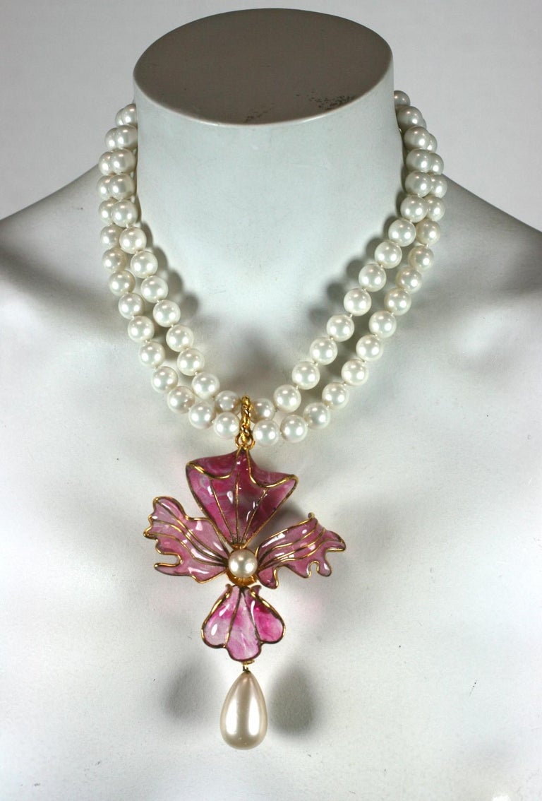 Chanel Poured Glass Orchid Pendant photo 2