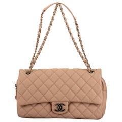 Chanel Powder Pink Jumbo Zipped Flap Bag