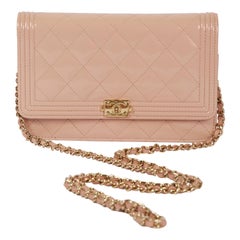 Chanel Powder-Pink Patent Boy Crossbody Bag