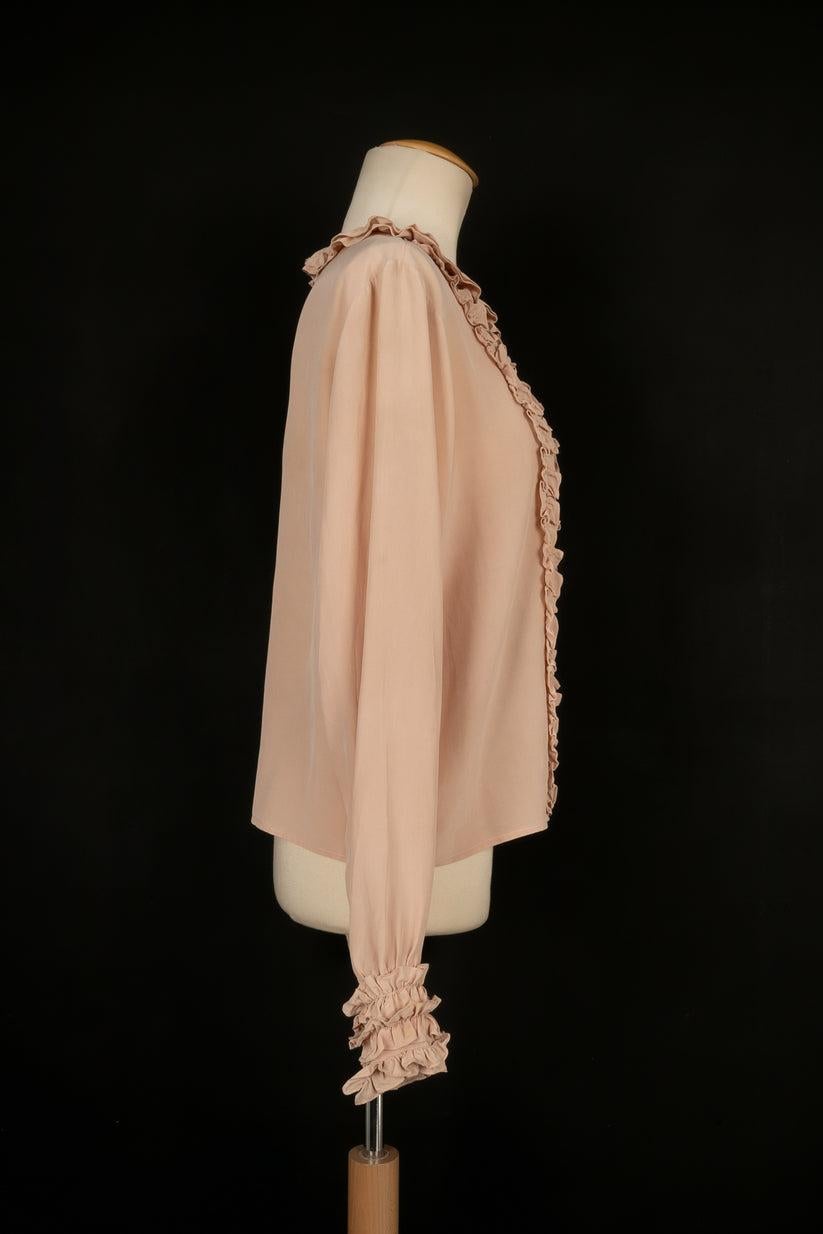 Women's Chanel Powder pink silk blouse For Sale