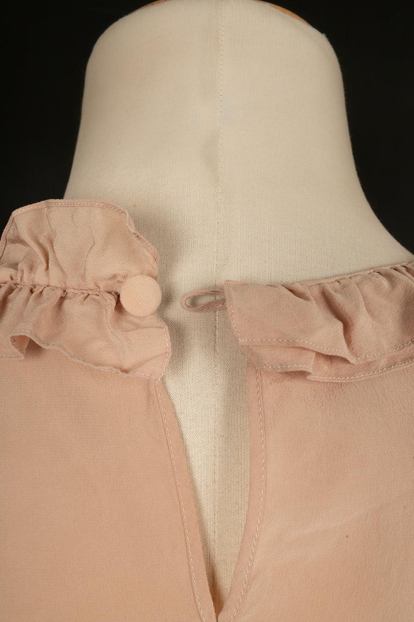 Chanel Powder pink silk blouse For Sale 3