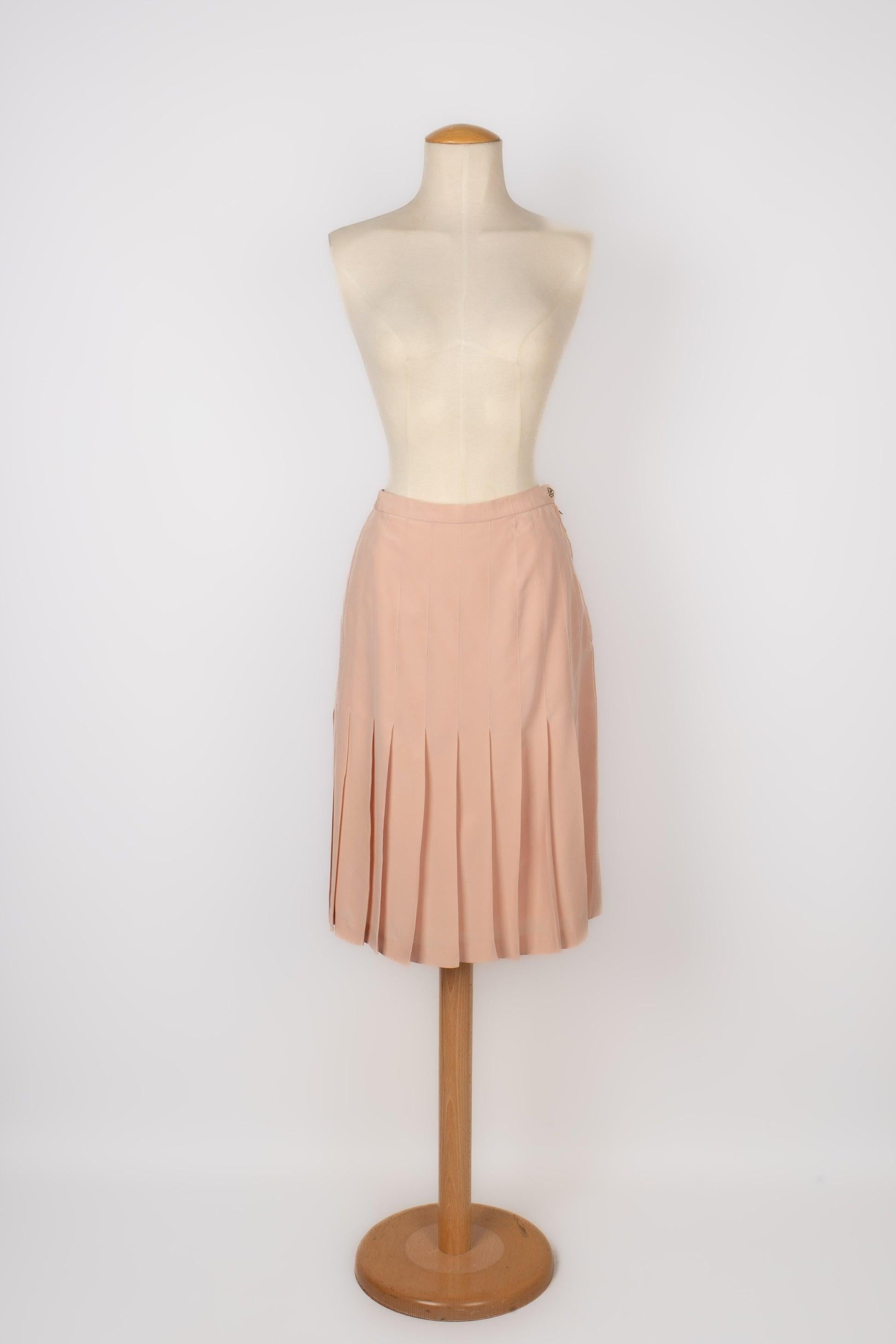 Chanel Powder Pink Silk Set For Sale 2