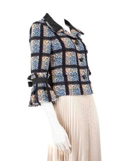 Chanel Pre Fall 09 Bow Detail Tiled Tweed Jacket Size XL