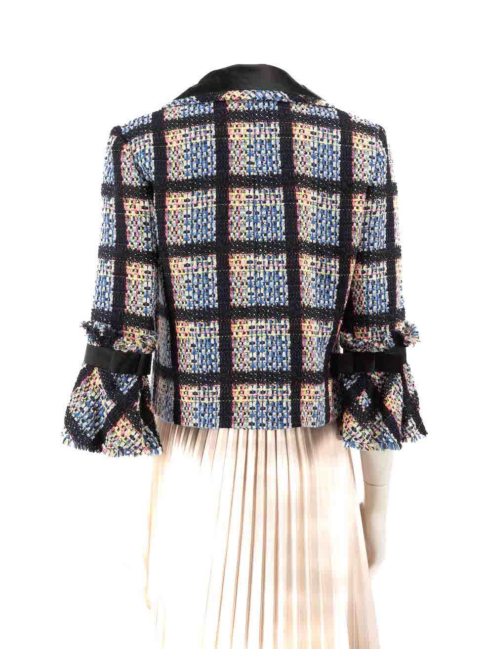 Chanel Pre Fall 09 Bow Detail Tiled Tweed Jacket Size XL In Excellent Condition In London, GB