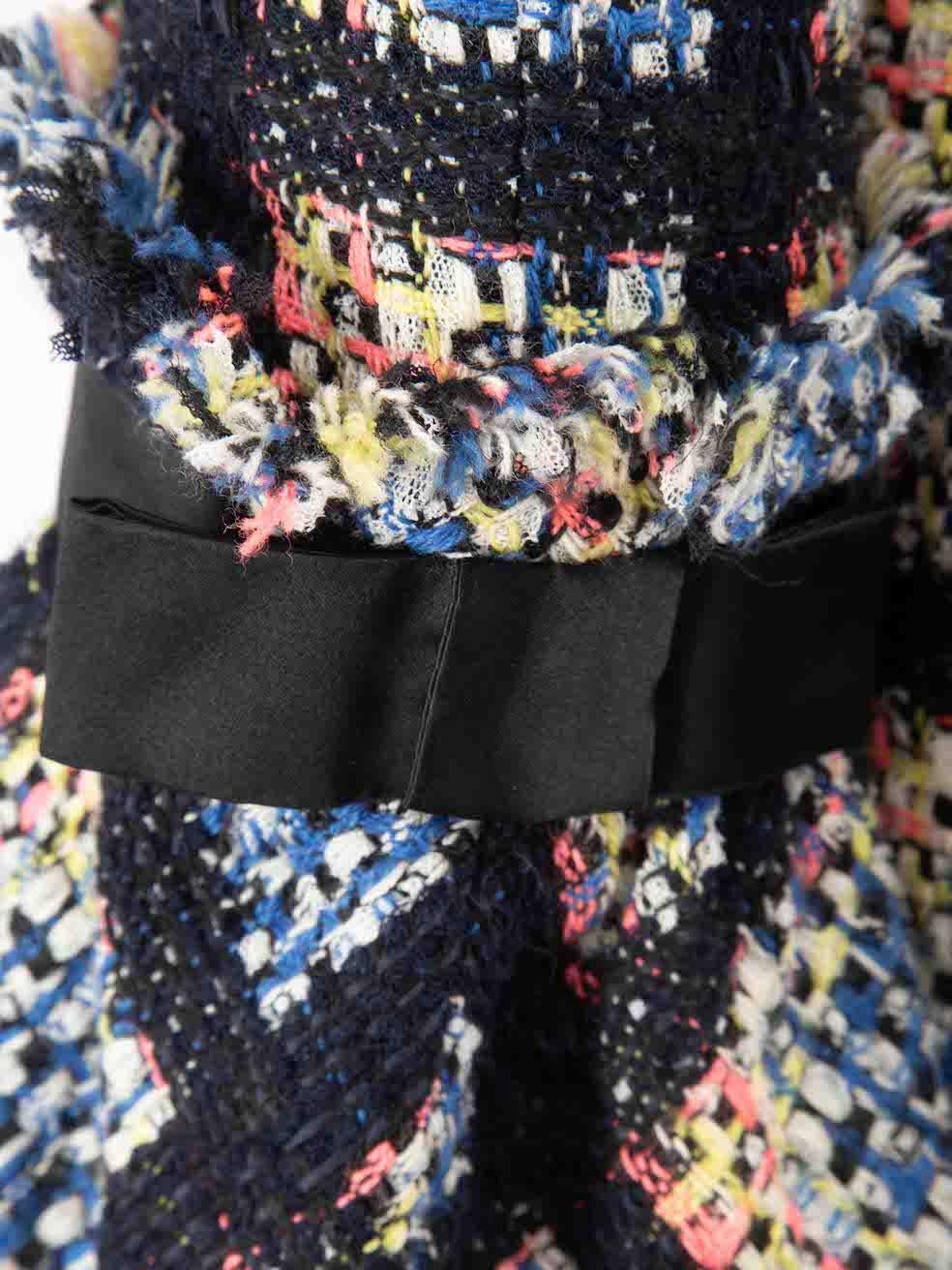 Chanel Pre Fall 09 Bow Detail Tiled Tweed Jacket Size XL 2
