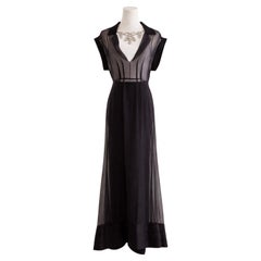 Chanel Pre-Fall 2006 Metiers D'Art Verschönertes Lesage Schwarz Weiß 06A Kleid