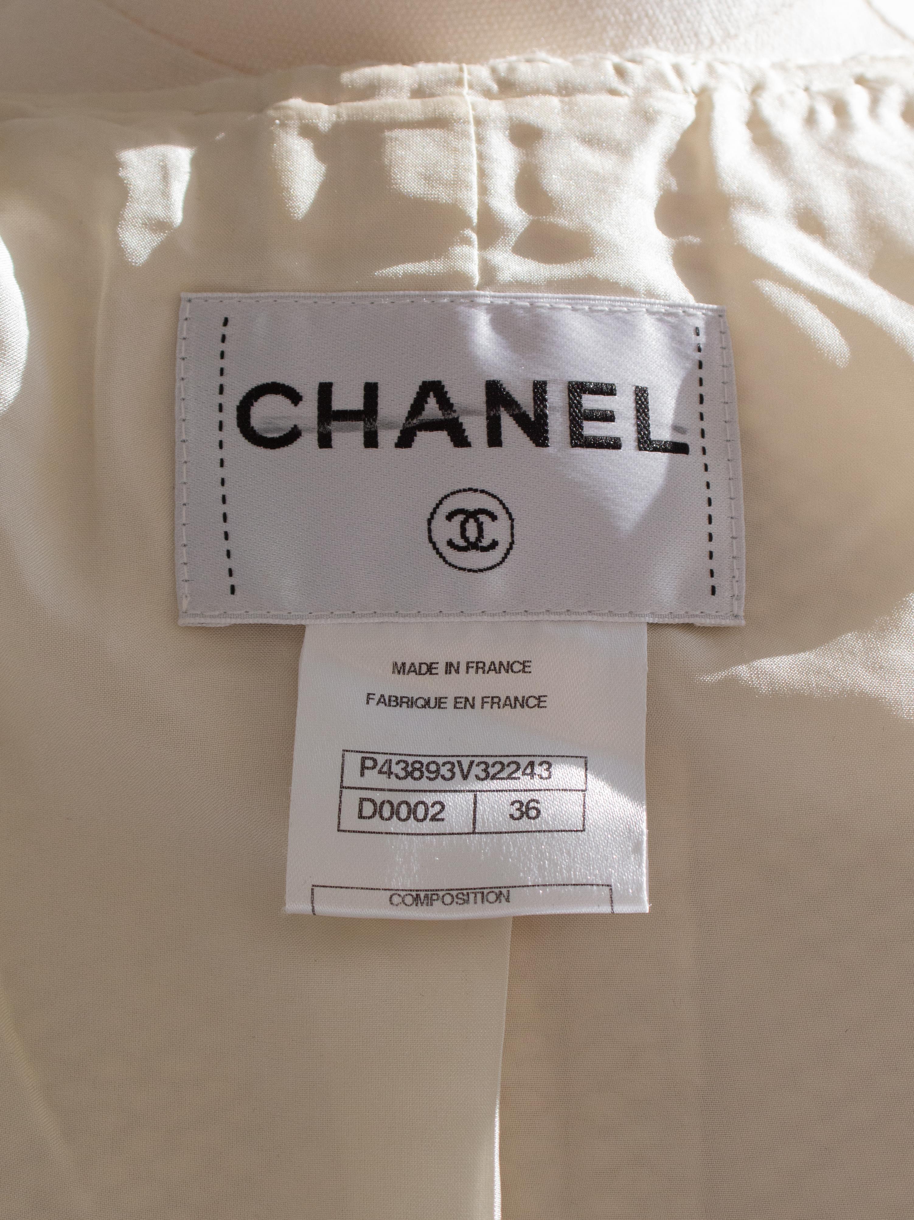 Chanel Pre-Fall 2012 Bombay Ecru Argento Impreziosito Tweed 12A Giacca Abito 10