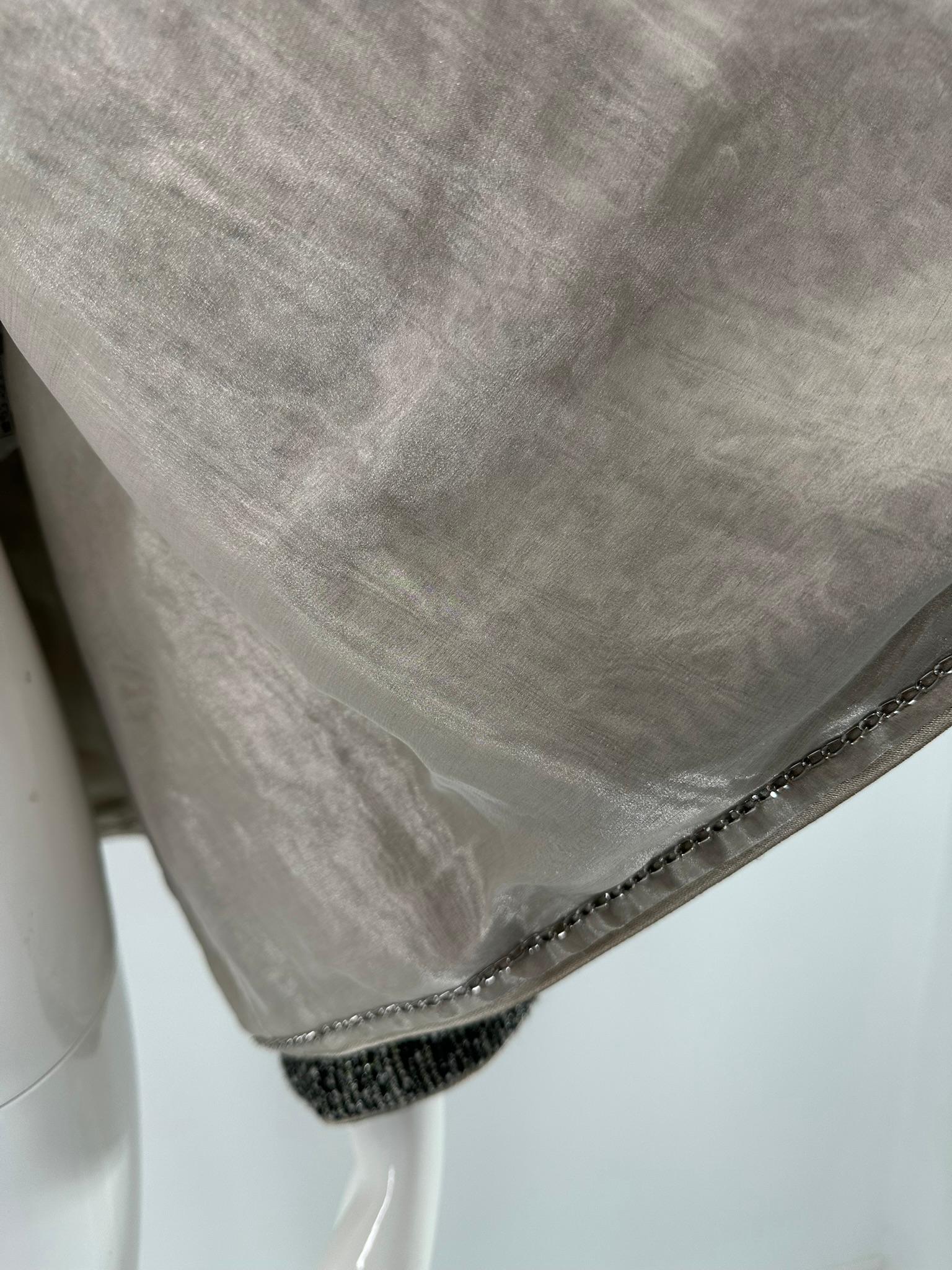 Chanel Pre-Fall 2012 Look 40 Paris-Bombay Argento Giacca Swing in Tweed Nero 42 in vendita 10