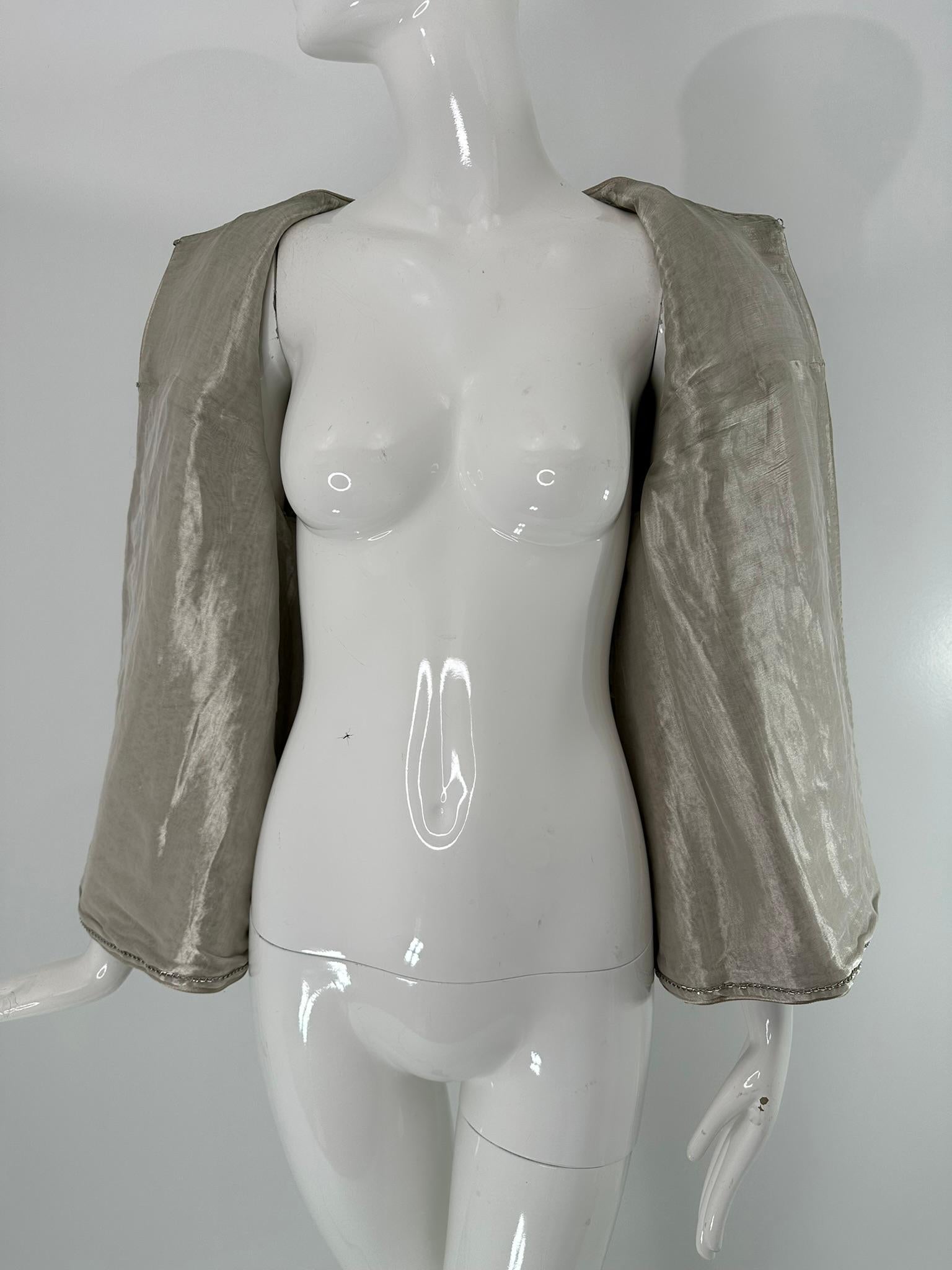 Chanel Pre-Fall 2012 Look 40 Paris-Bombay Argento Giacca Swing in Tweed Nero 42 in vendita 11