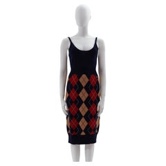 Chanel Pre-Fall 2013 Navy and multicolor cashmere argyle dress 