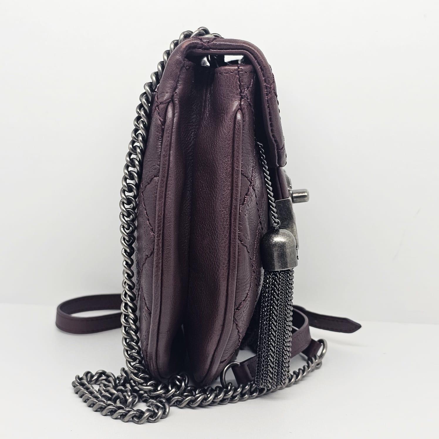 Chanel Pre-Fall 2013 Paris-Edinburgh Mini Burgundy Coco Sporran Crossbody Bag For Sale 2
