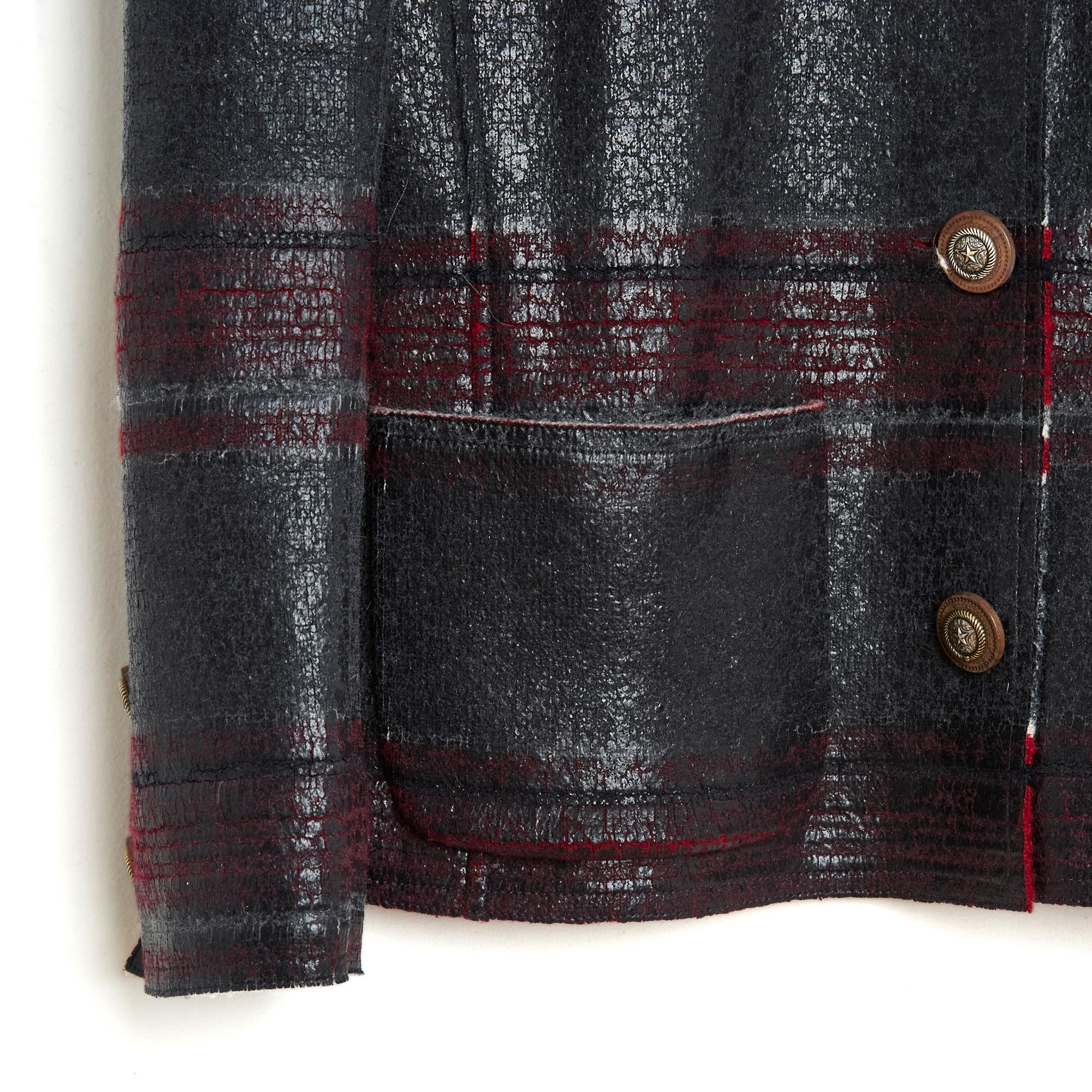 Black Chanel Pre Fall 2014 Veste FR38 Dallas Coated Wool Jacket UK10 US8