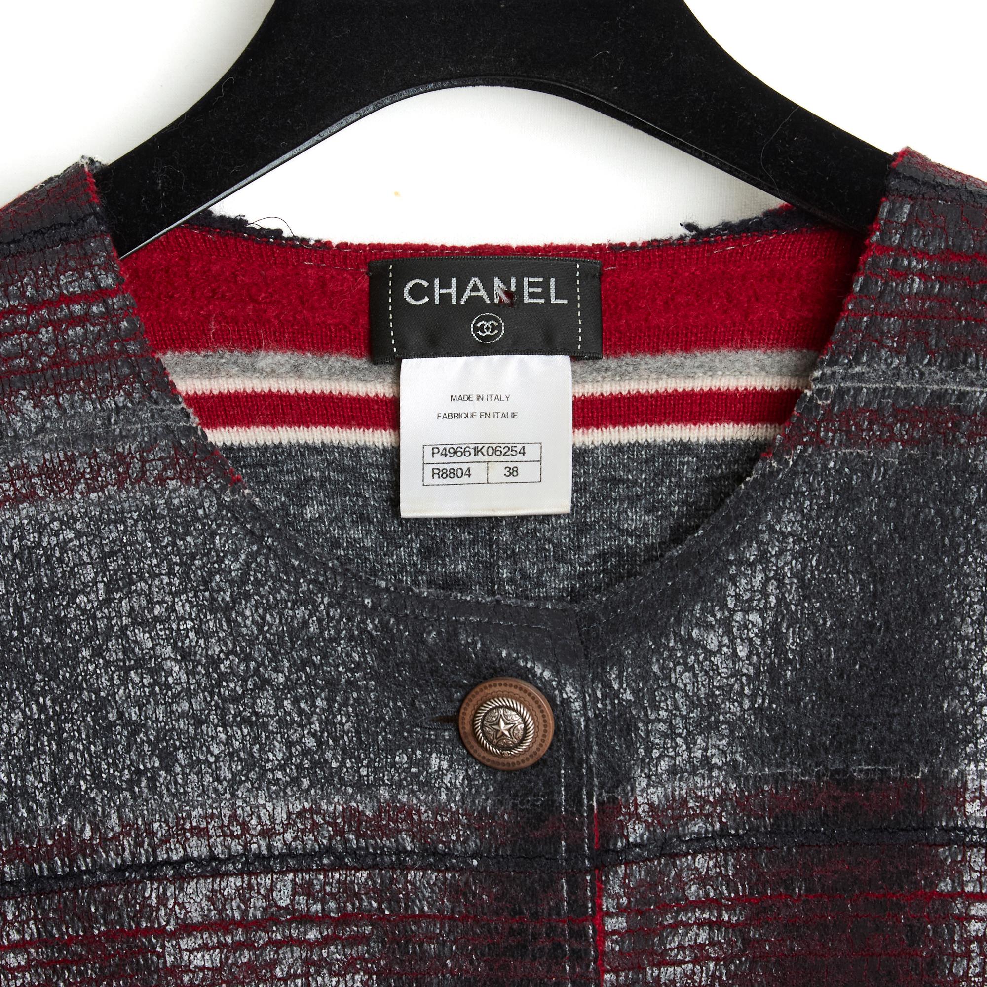 Women's Chanel Pre Fall 2014 Veste FR38 Dallas Coated Wool Jacket UK10 US8