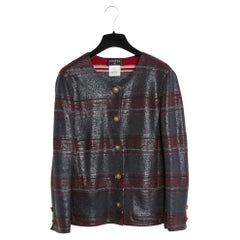 Chanel Pre Fall 2014 Veste FR38 Dallas Coated Wool Jacket UK10 US8