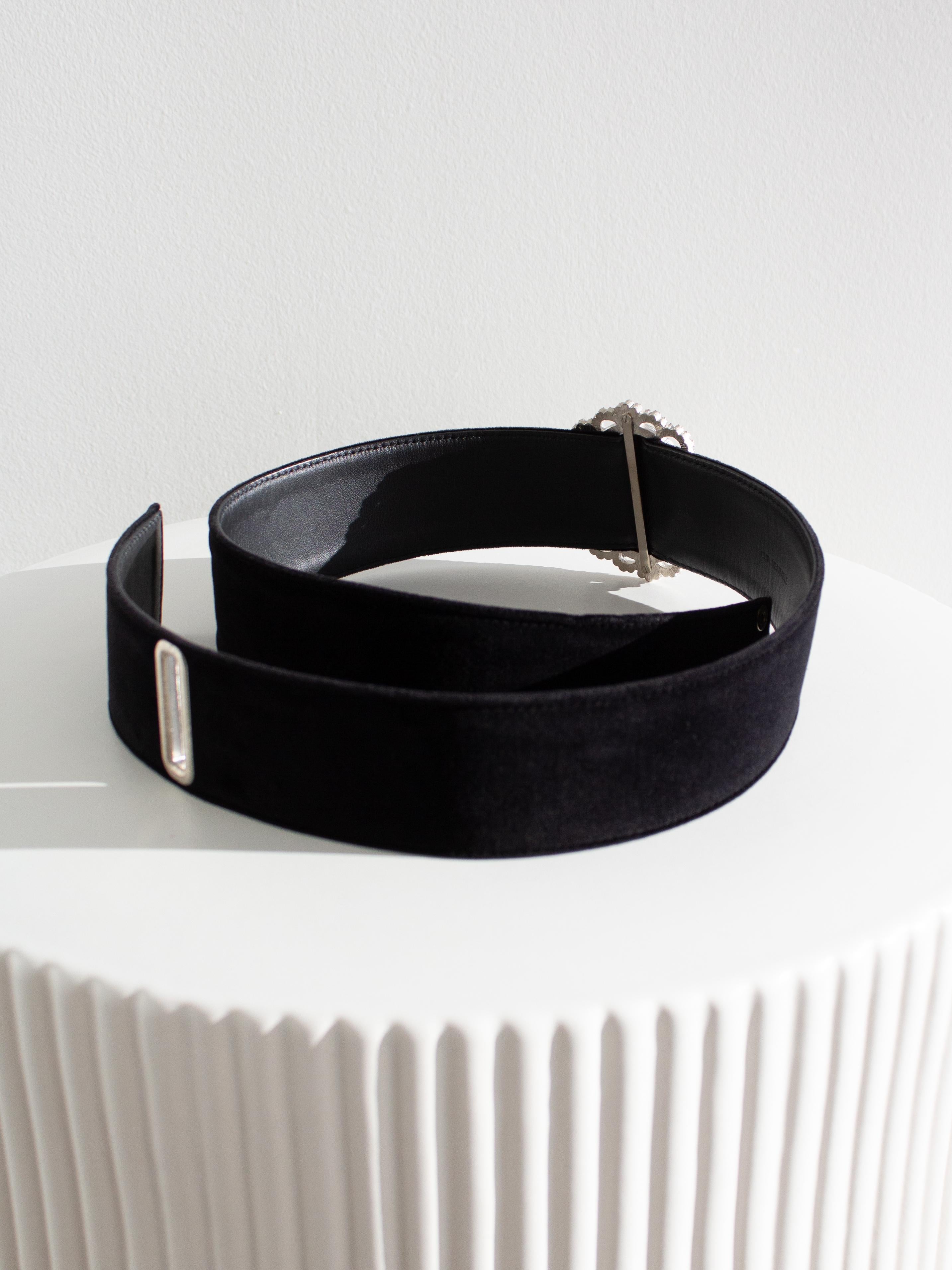 Chanel Pre-Fall 2015 Salzburg Black Velvet Crystal Embellished B15A Wide Belt 3