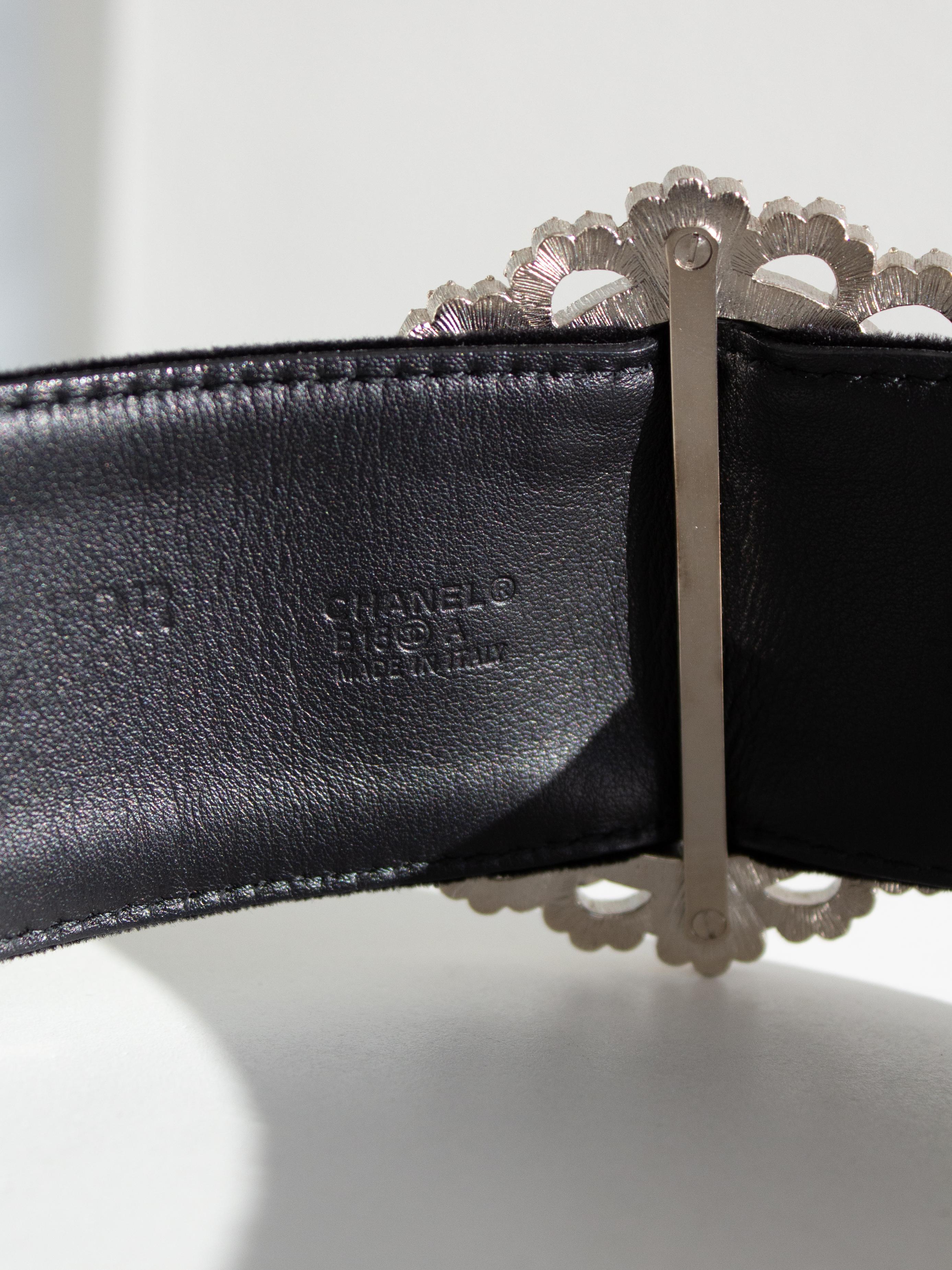 Chanel Pre-Fall 2015 Salzburg Black Velvet Crystal Embellished B15A Wide Belt 4