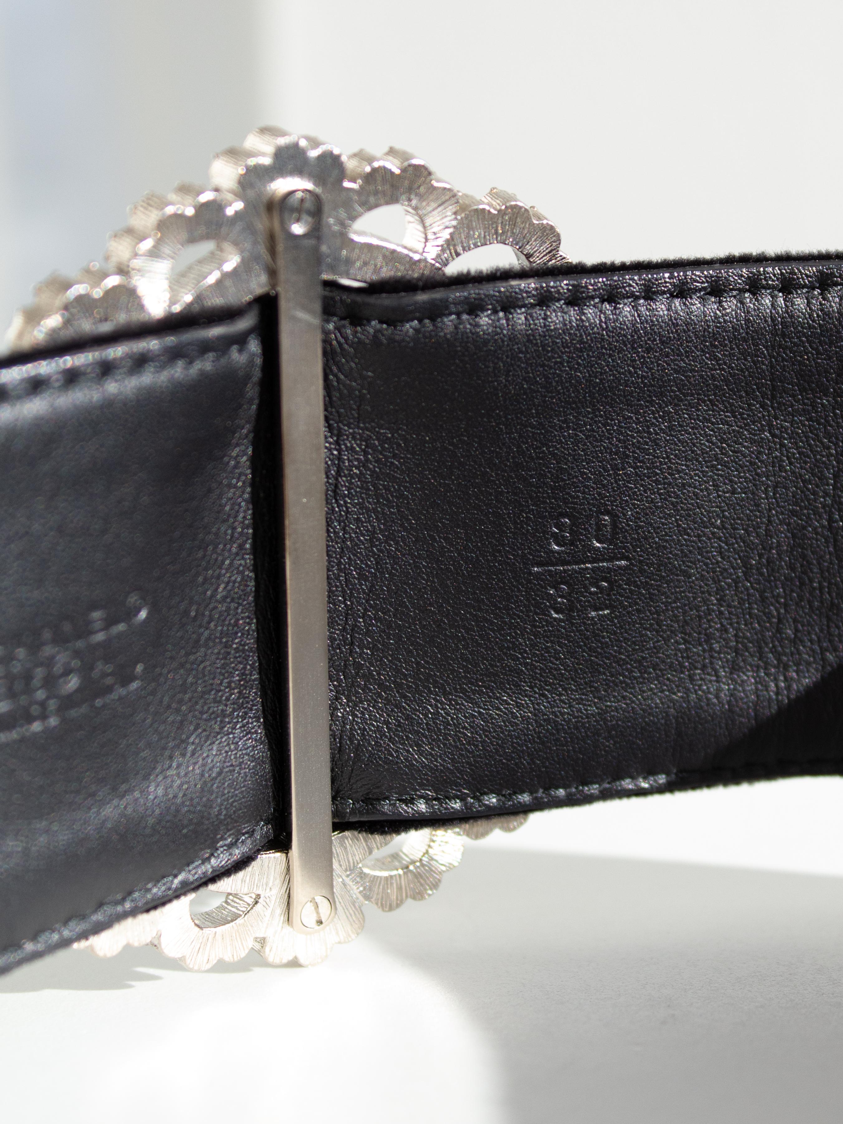 Chanel Pre-Fall 2015 Salzburg Black Velvet Crystal Embellished B15A Wide Belt 5