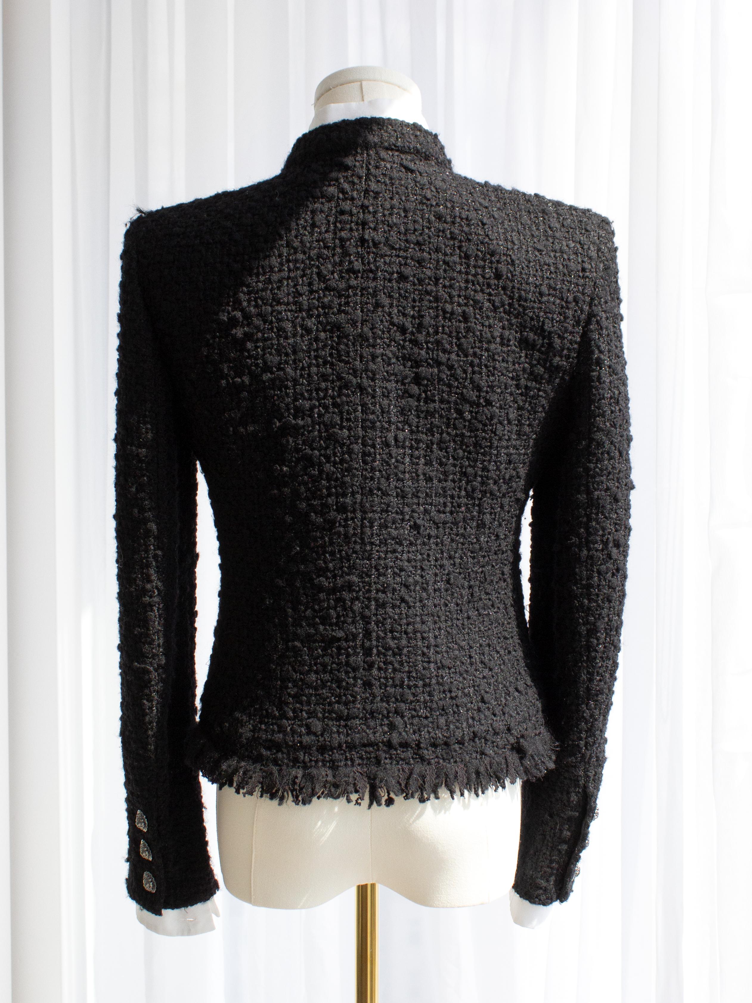 Chaqueta Chanel Pre-Fall 2017 Metiers D'Art Cosmopolite Blanco Negro Boucle 17A 5