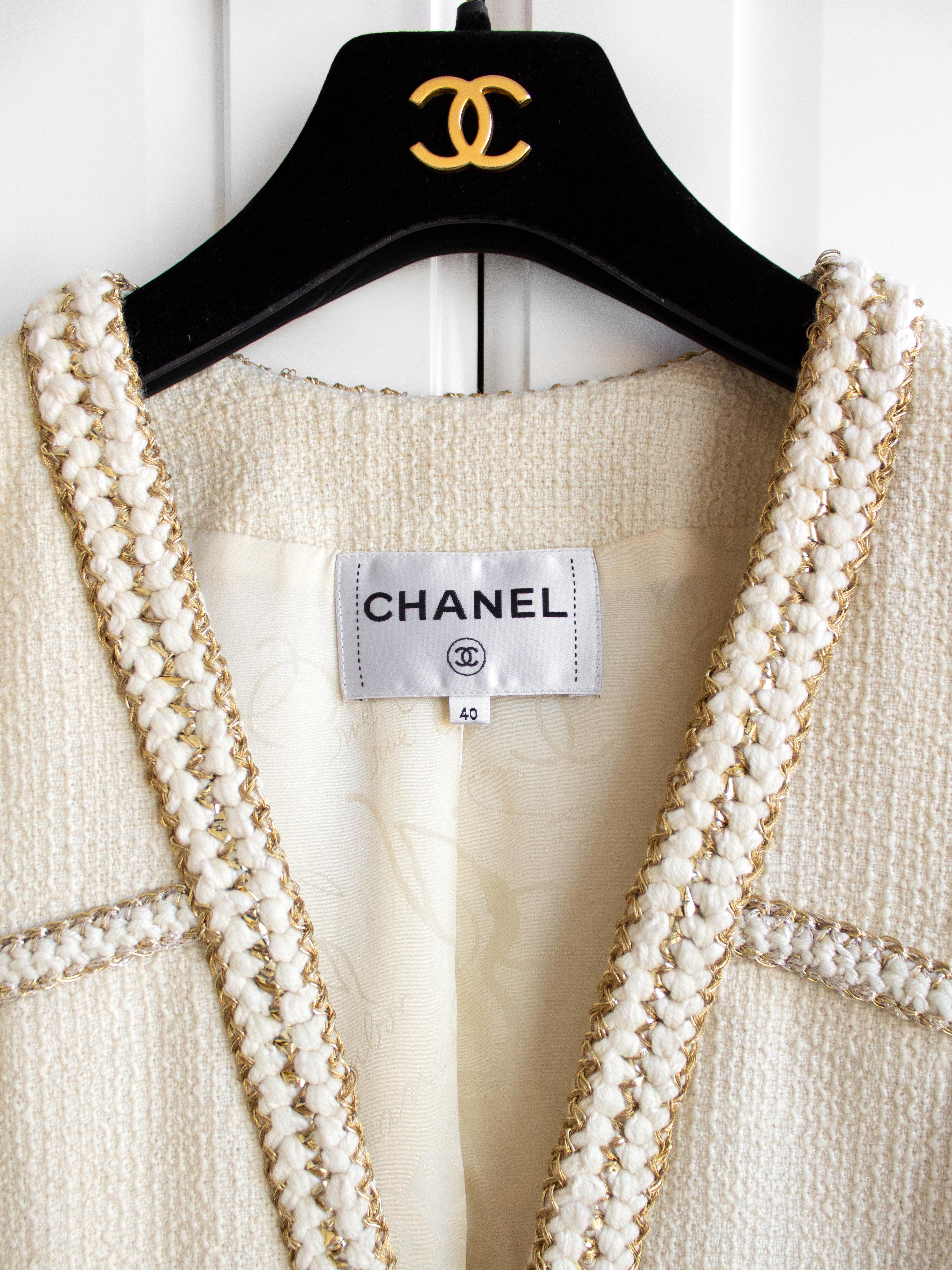 Chanel Pre-Fall 2017 Metiers D'Art Ritz 17A Ecru Cream Jacket Skirt Suit 1