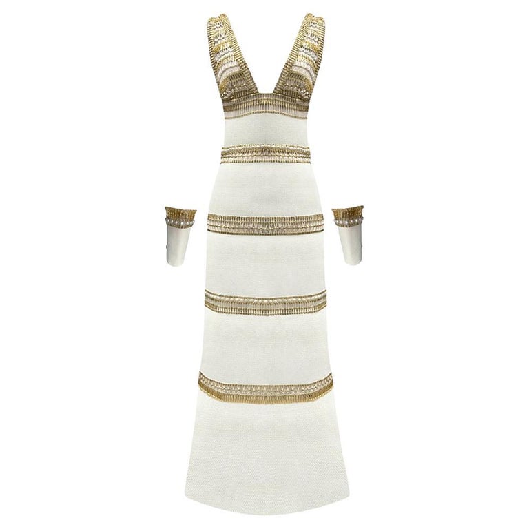 CHANEL PRE-FALL 2019 Collection WHITE LONG EGYPTIAN Dress with GOLD TRIM EU 36 at 1stDibs | chanel egyptian collection, white dress with gold trim, eur 36 CHANEL PRE-FALL 2019 Collection WHITE LONG EGYPTIAN Dress with GOLD TRIM EU 36 at 1stDibs | chanel egyptian collection, white dress with gold trim, eur 36