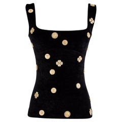 Chanel Pre-Fall 2021 Métiers d’Art “Château des Dames” Black Velvet 21A Top