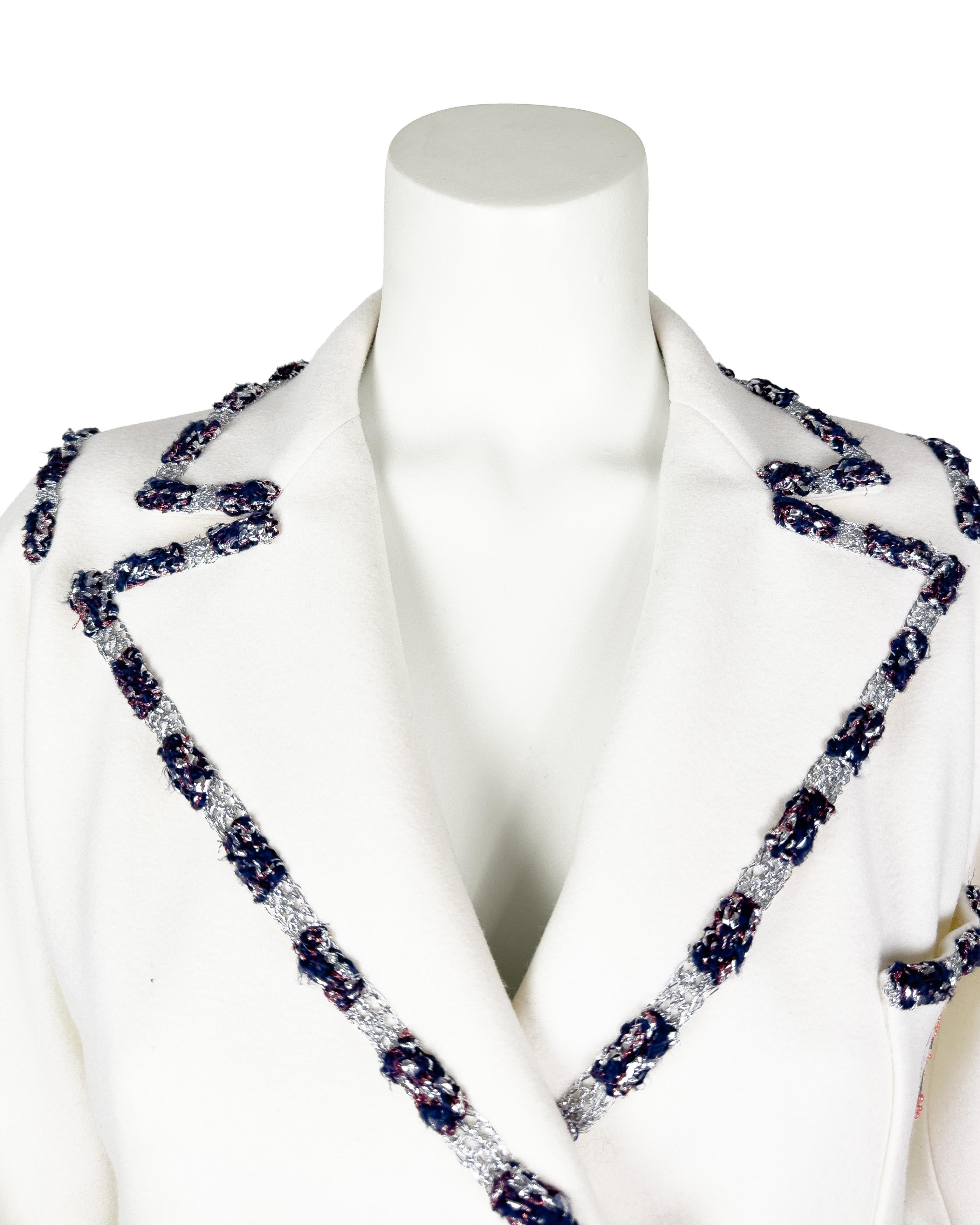 Chanel Giacca Pre Autunno 2021 Paris Bombay in misto cashmere bianco In condizioni buone in vendita a Toronto, Ontario