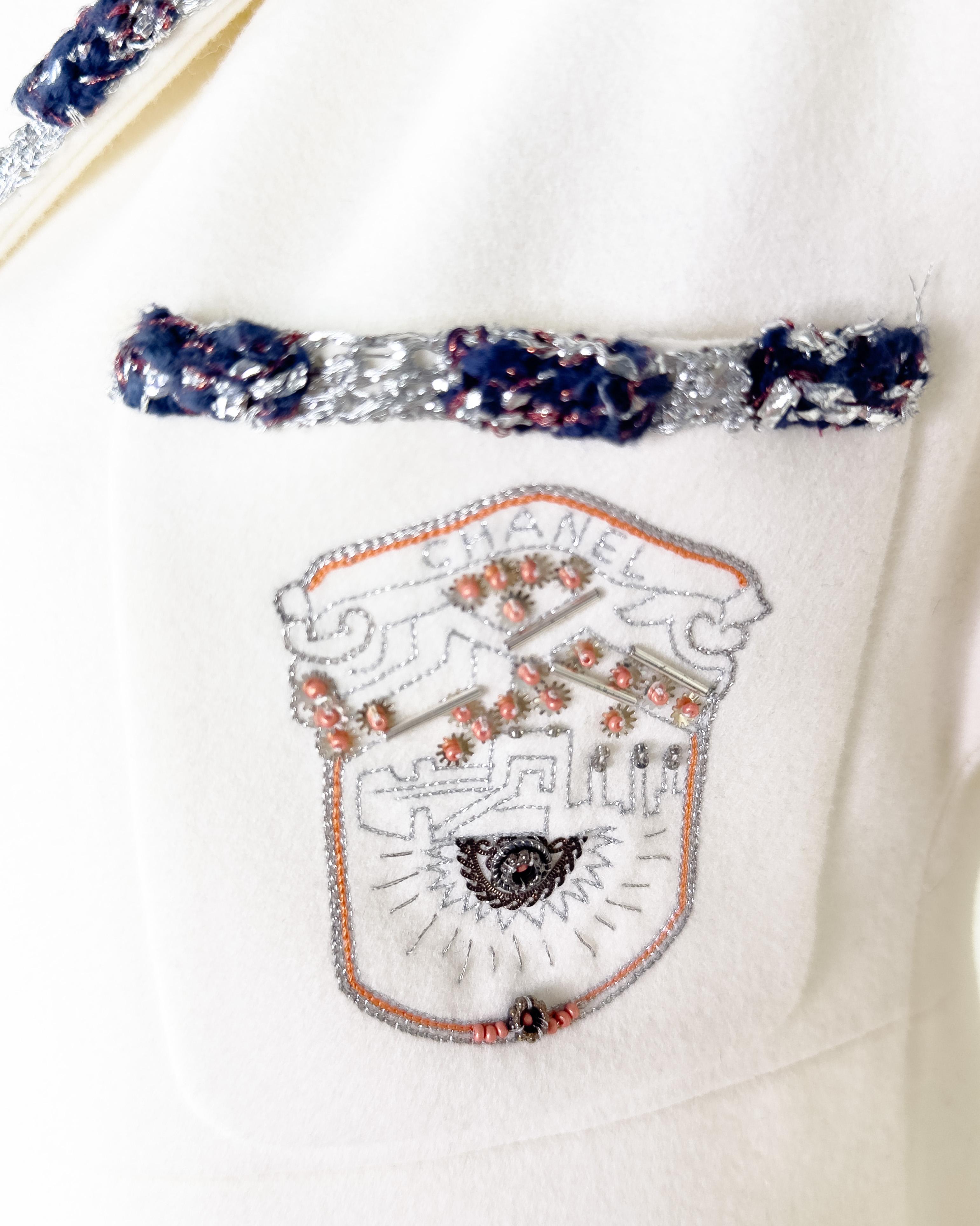 Donna Chanel Giacca Pre Autunno 2021 Paris Bombay in misto cashmere bianco in vendita