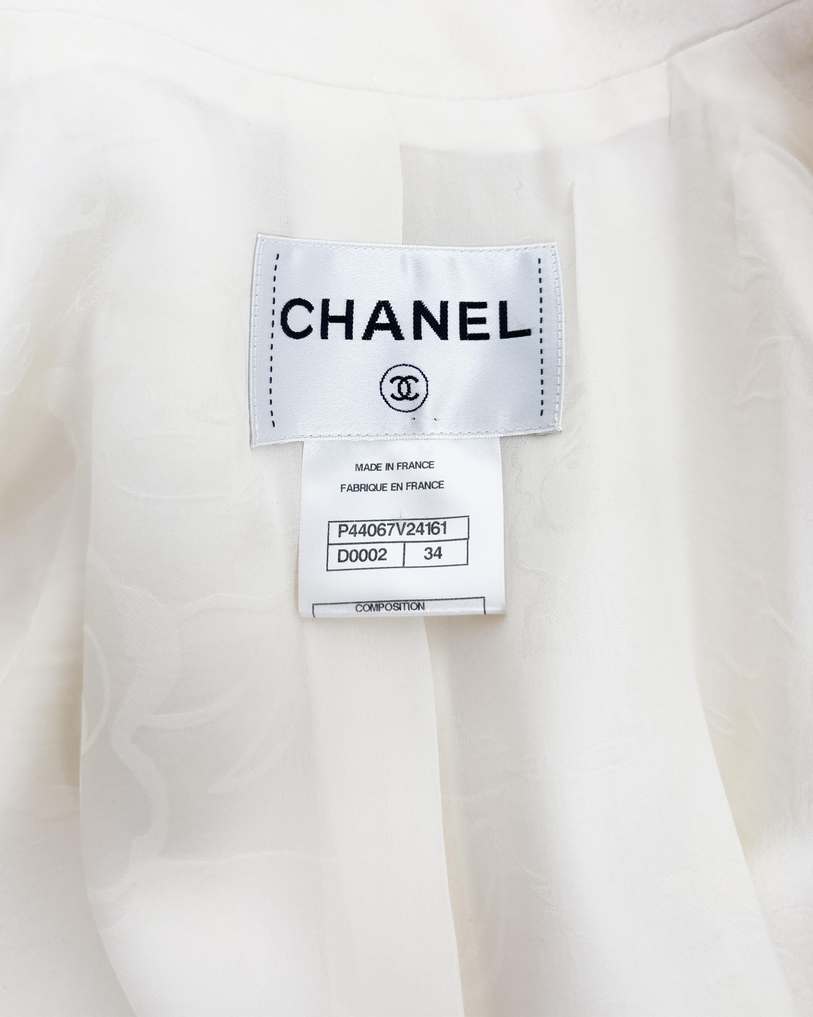 Chanel Giacca Pre Autunno 2021 Paris Bombay in misto cashmere bianco in vendita 2