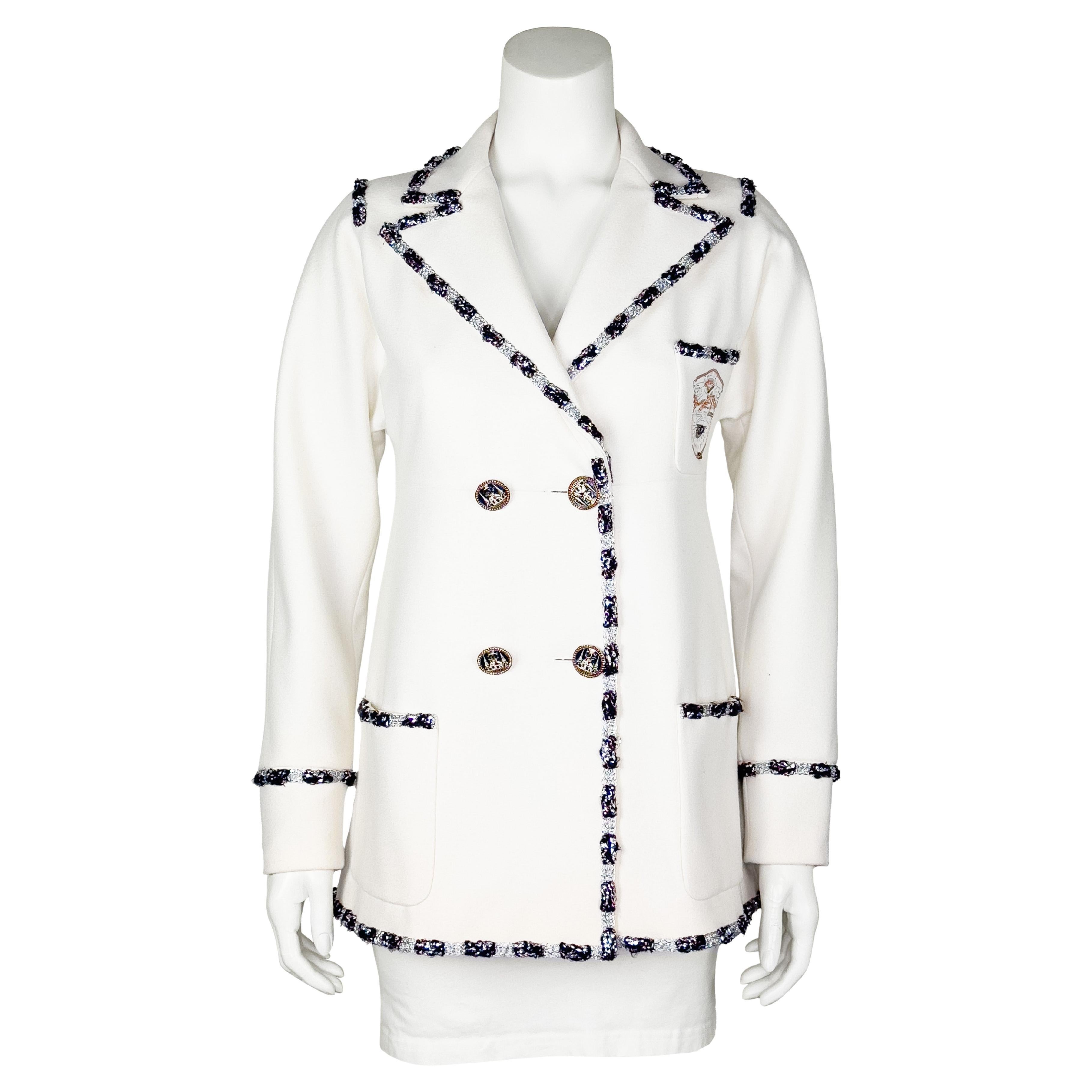 Chanel Giacca Pre Autunno 2021 Paris Bombay in misto cashmere bianco in vendita