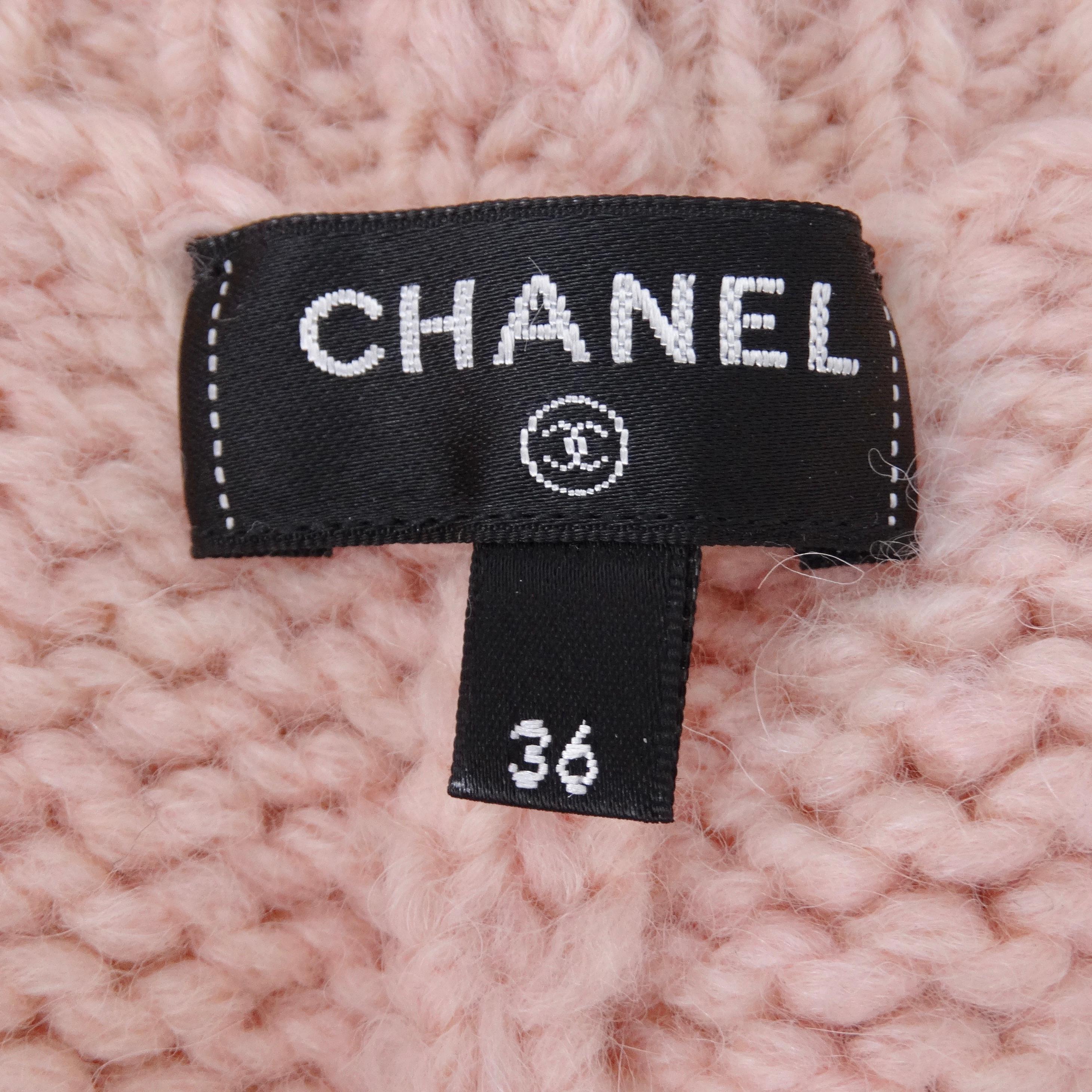 Chanel Pre Fall 2021 Pink Alpaca Knit Jogger Sweatpants For Sale 7