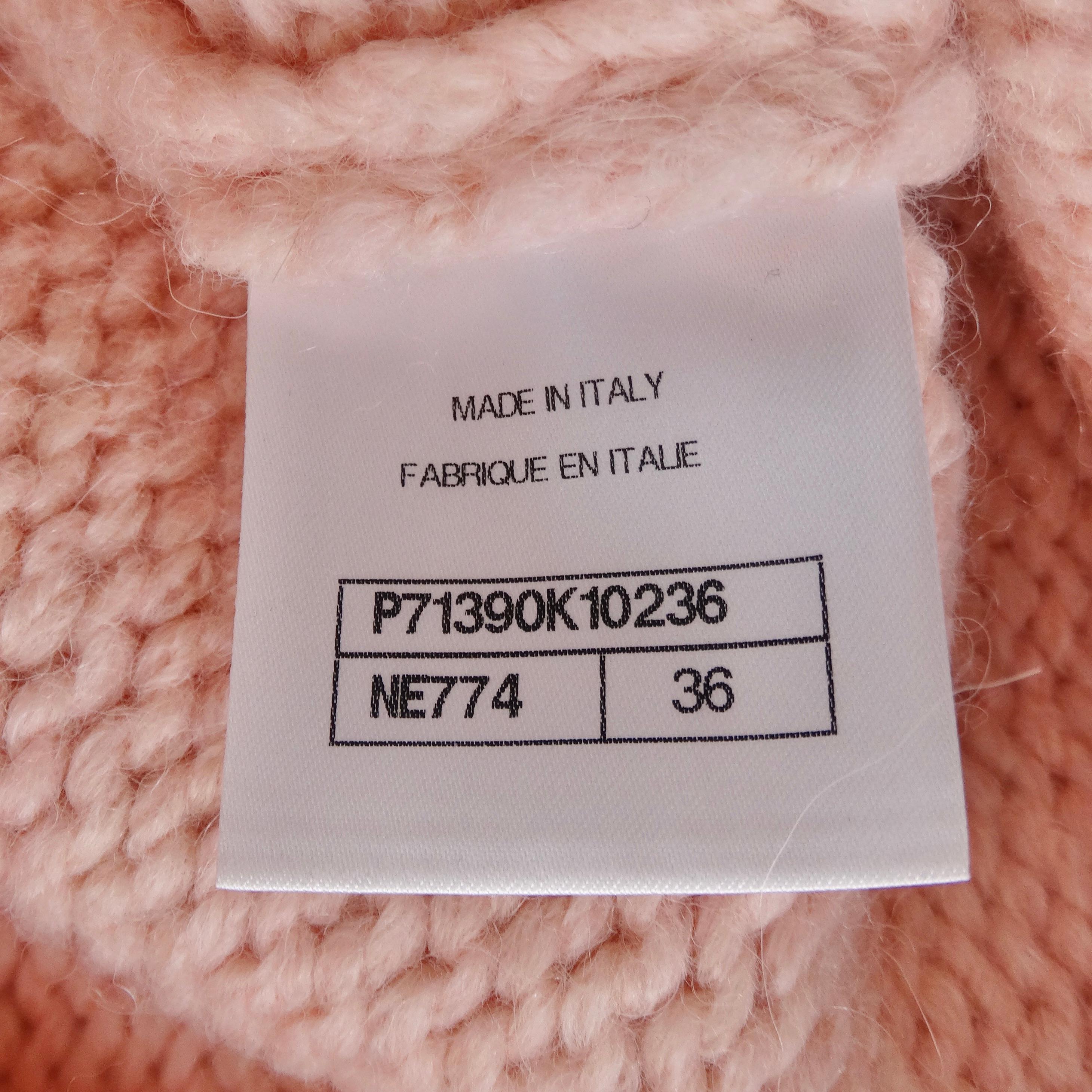 Chanel Pre Fall 2021 Pink Alpaca Knit Jogger Sweatpants For Sale 8