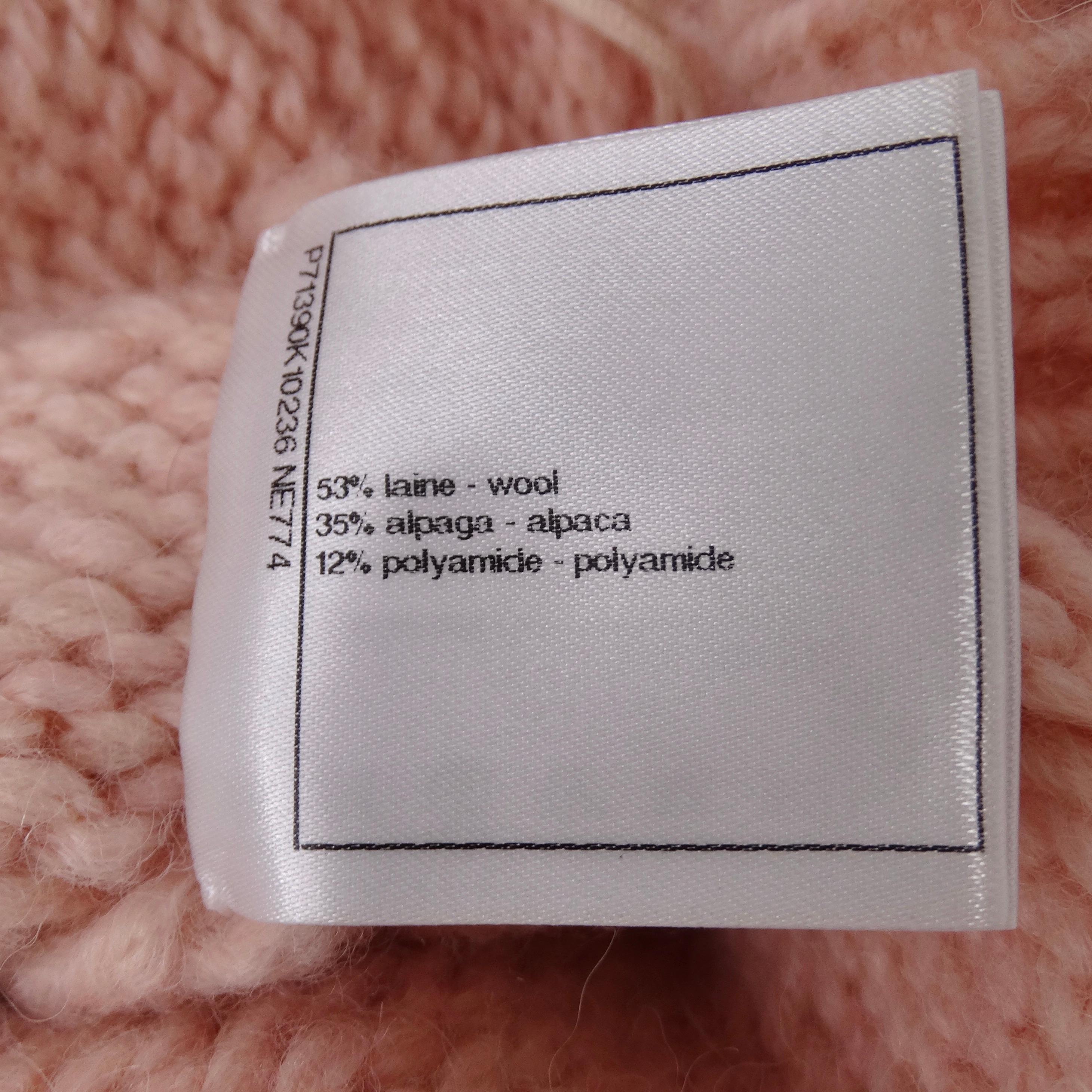 Chanel Pre Fall 2021 Pink Alpaca Knit Jogger Sweatpants For Sale 9