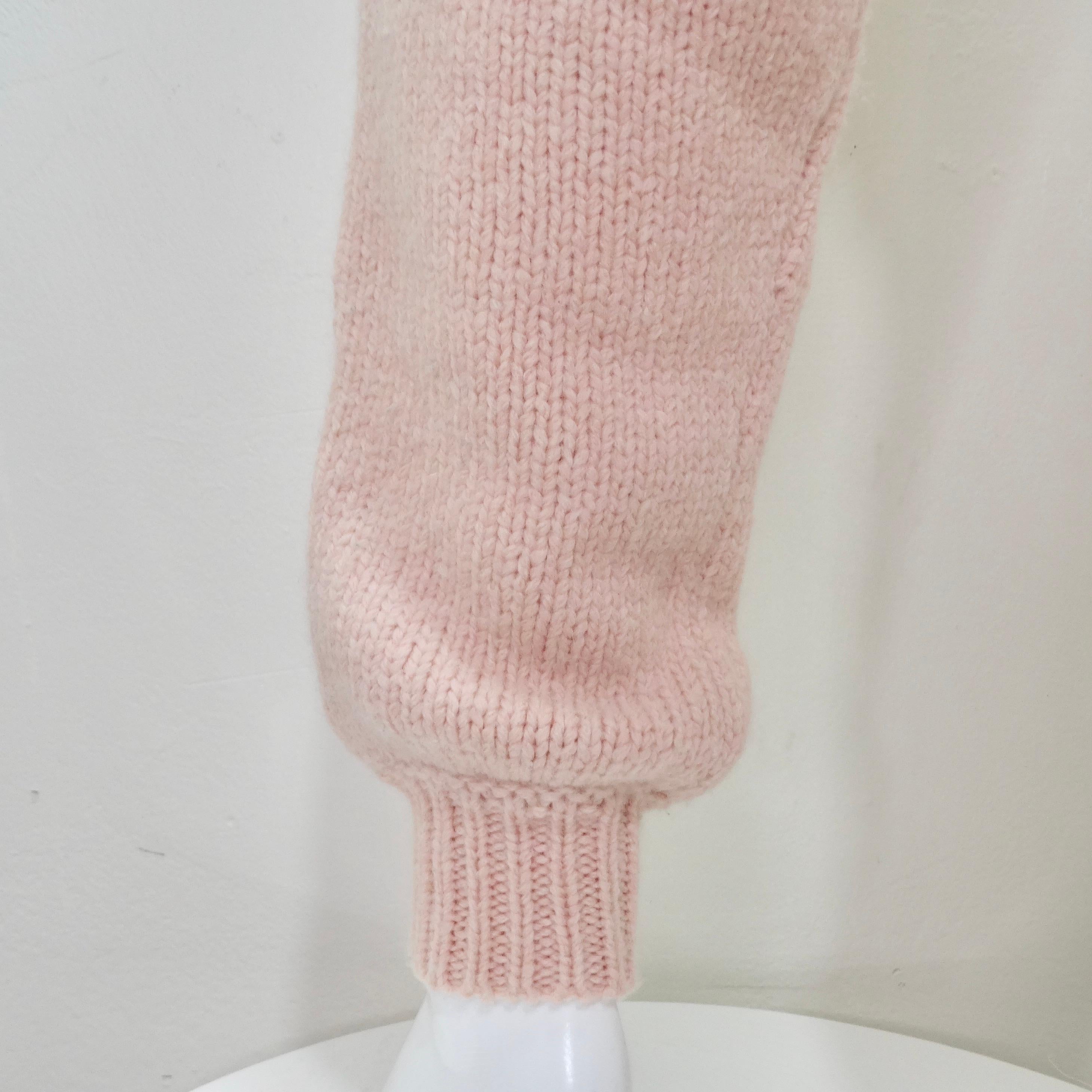 Chanel Pre Fall 2021 Pink Alpaca Knit Jogger Sweatpants In Excellent Condition For Sale In Scottsdale, AZ