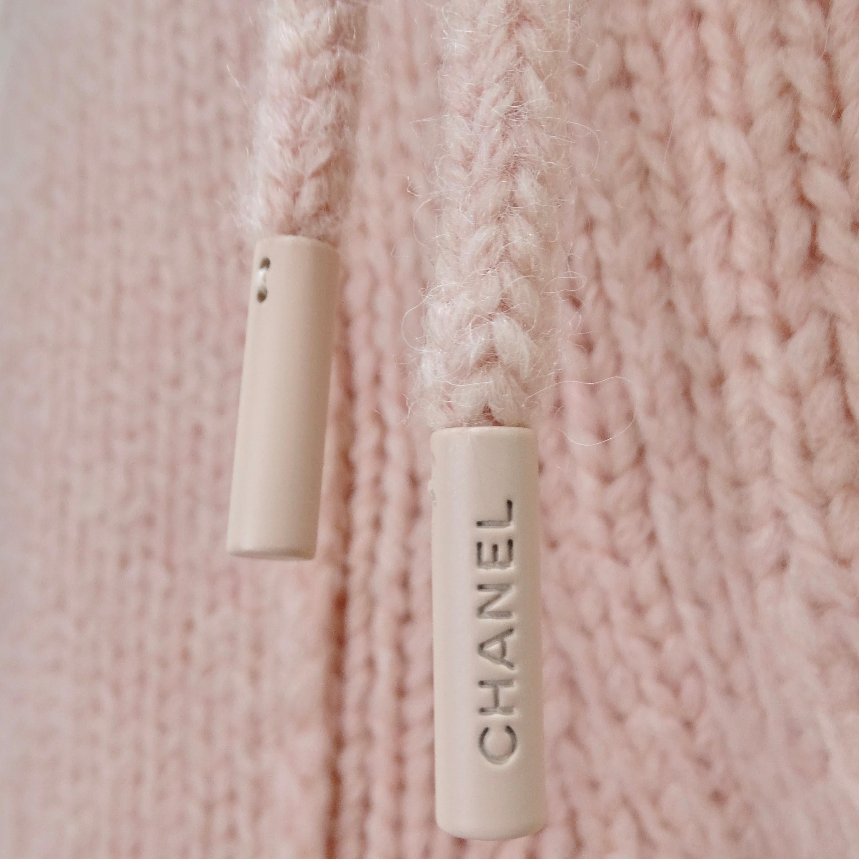 Chanel Pre Fall 2021 Pink Alpaca Knit Jogger Sweatpants For Sale 2