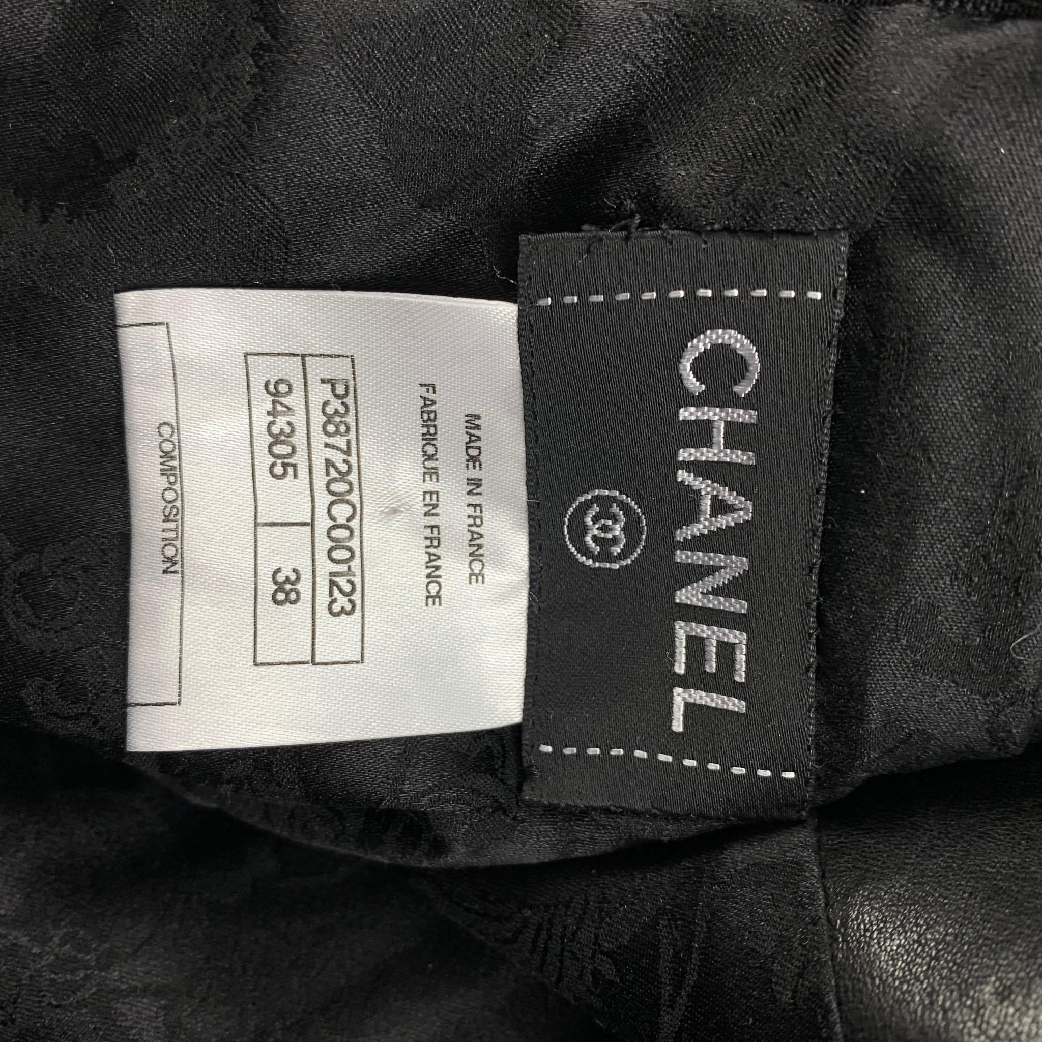 CHANEL Pre-Fall Shanghai Collection 2010 Size 6 Black Camelia Applique Skirt 2