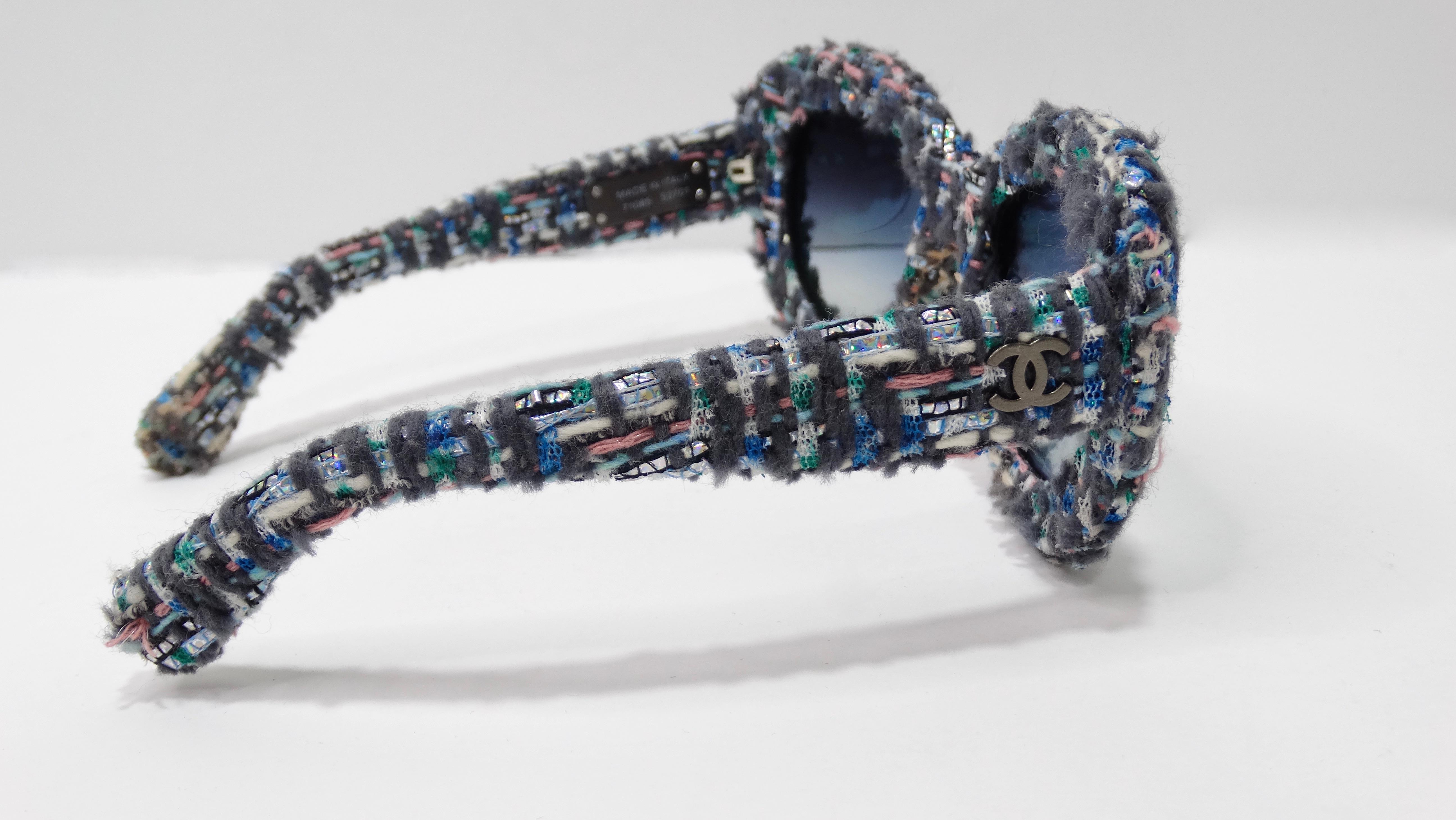 Chanel Pre-Fall Tweed-Sonnenbrille (Grau)