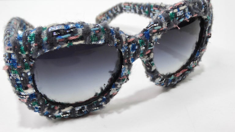 Women's or Men's Chanel Pre-Fall Tweed Sunglasses For Sale