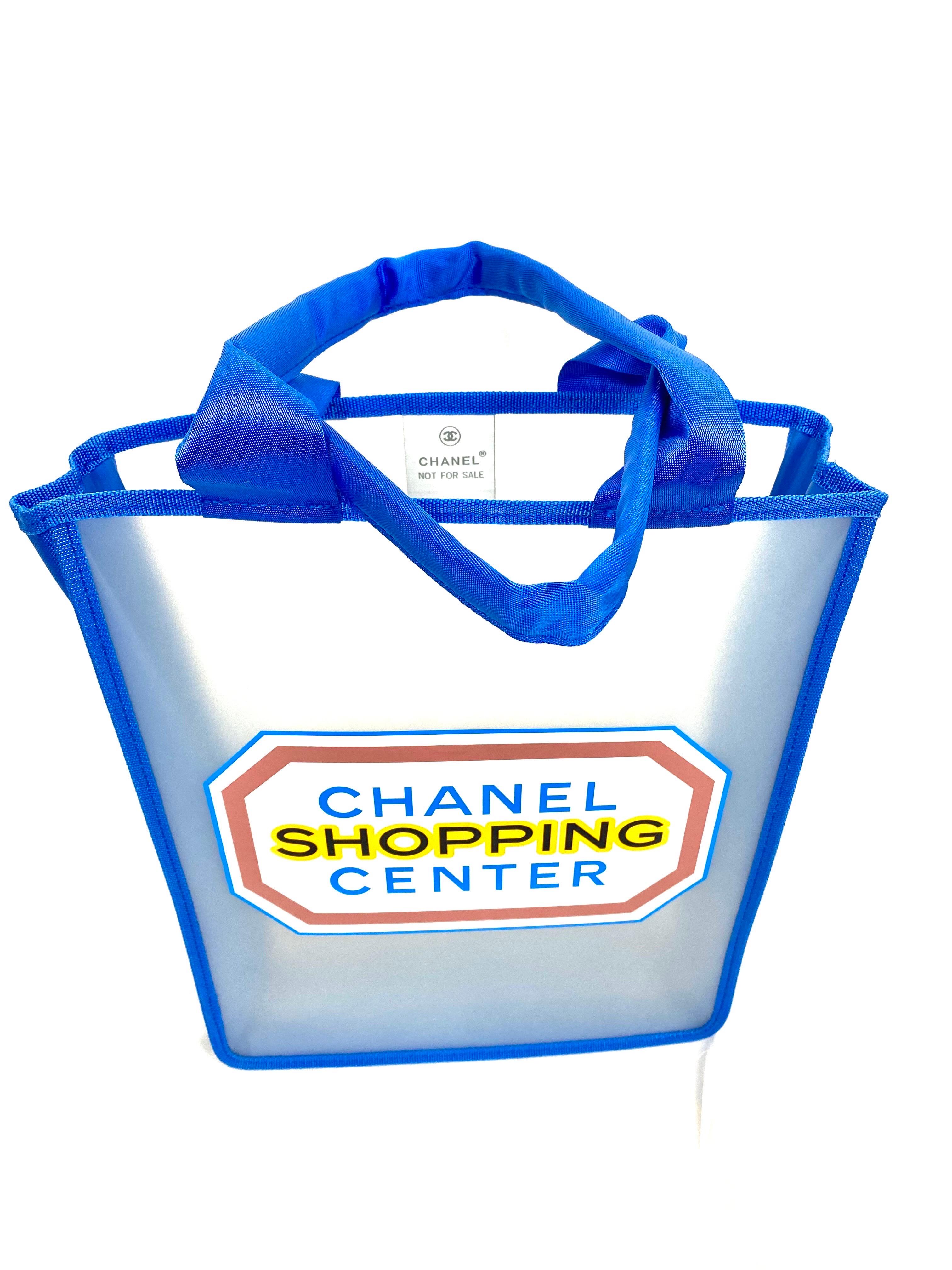Chanel Pre-owned 2014 Logo Druck transparente Tragetasche (Blau) im Angebot