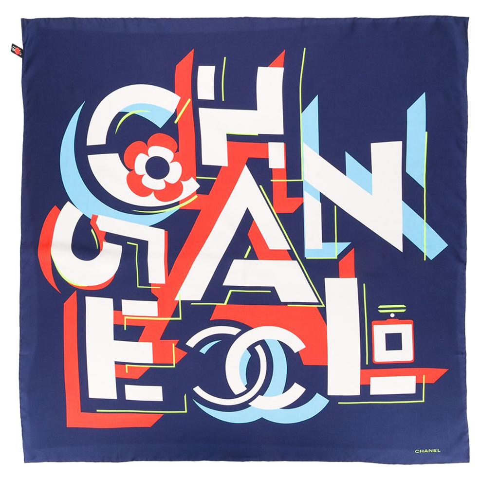 Chanel Pre-Owned geometric logo silk scarf