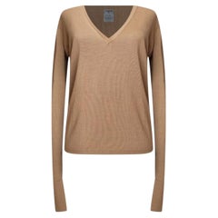 Chanel Pre-Owned & Karl Lagerfeld 04A 2004 Logo Beautiful Button Camel Sweater