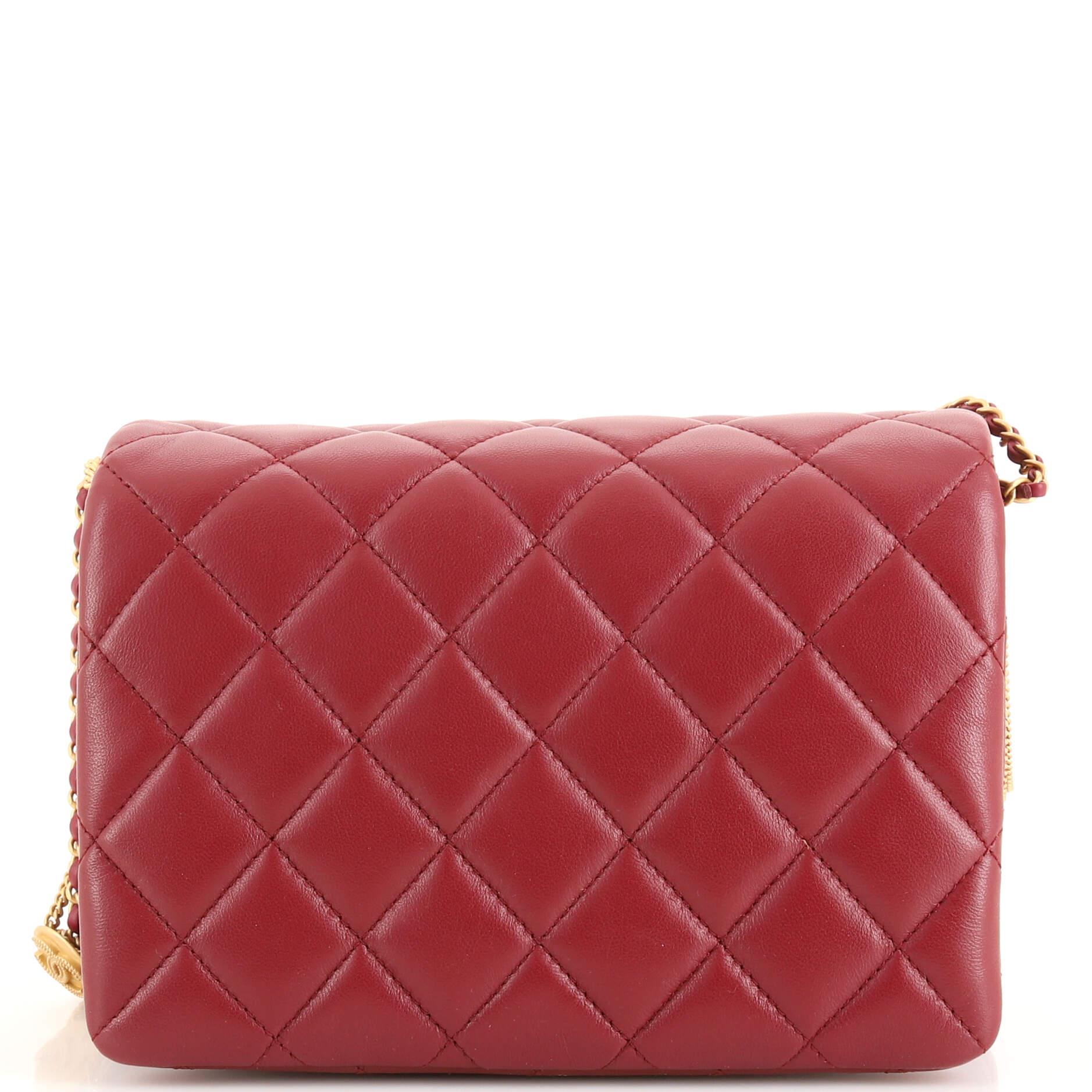 Chanel Precious Buttons Chain Flap Bag Quilted Lambskin Mini In Good Condition In NY, NY