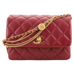 Chanel Precious Buttons Chain Flap Bag Quilted Lambskin Mini